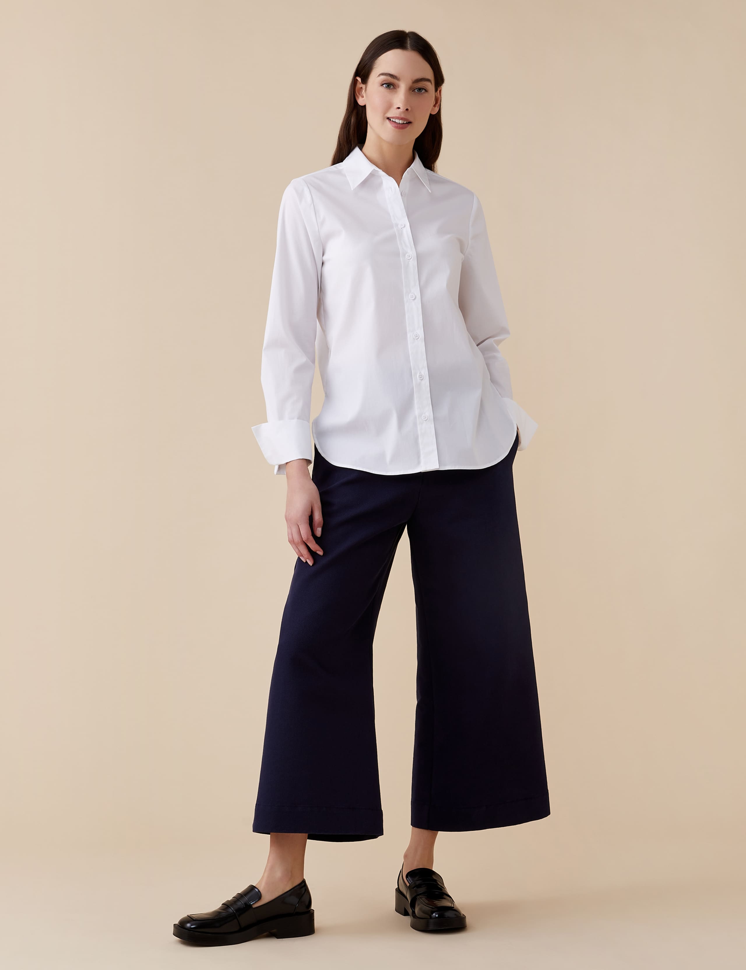 Cotton Rich Collared Relaxed Long Sleeve Shirt 1 of 5