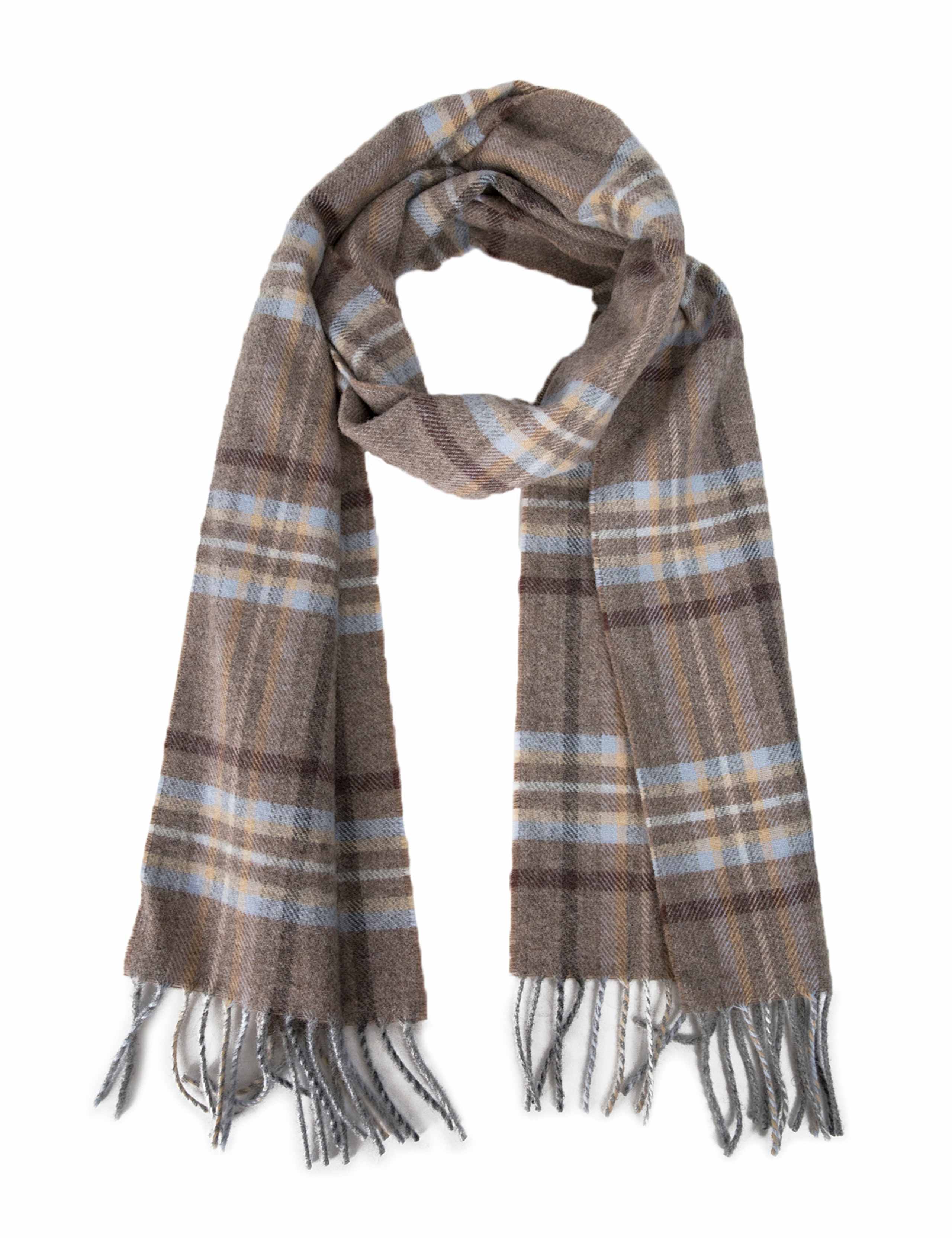 Pure Lambswool Tartan Fringed Scarf 1 of 2