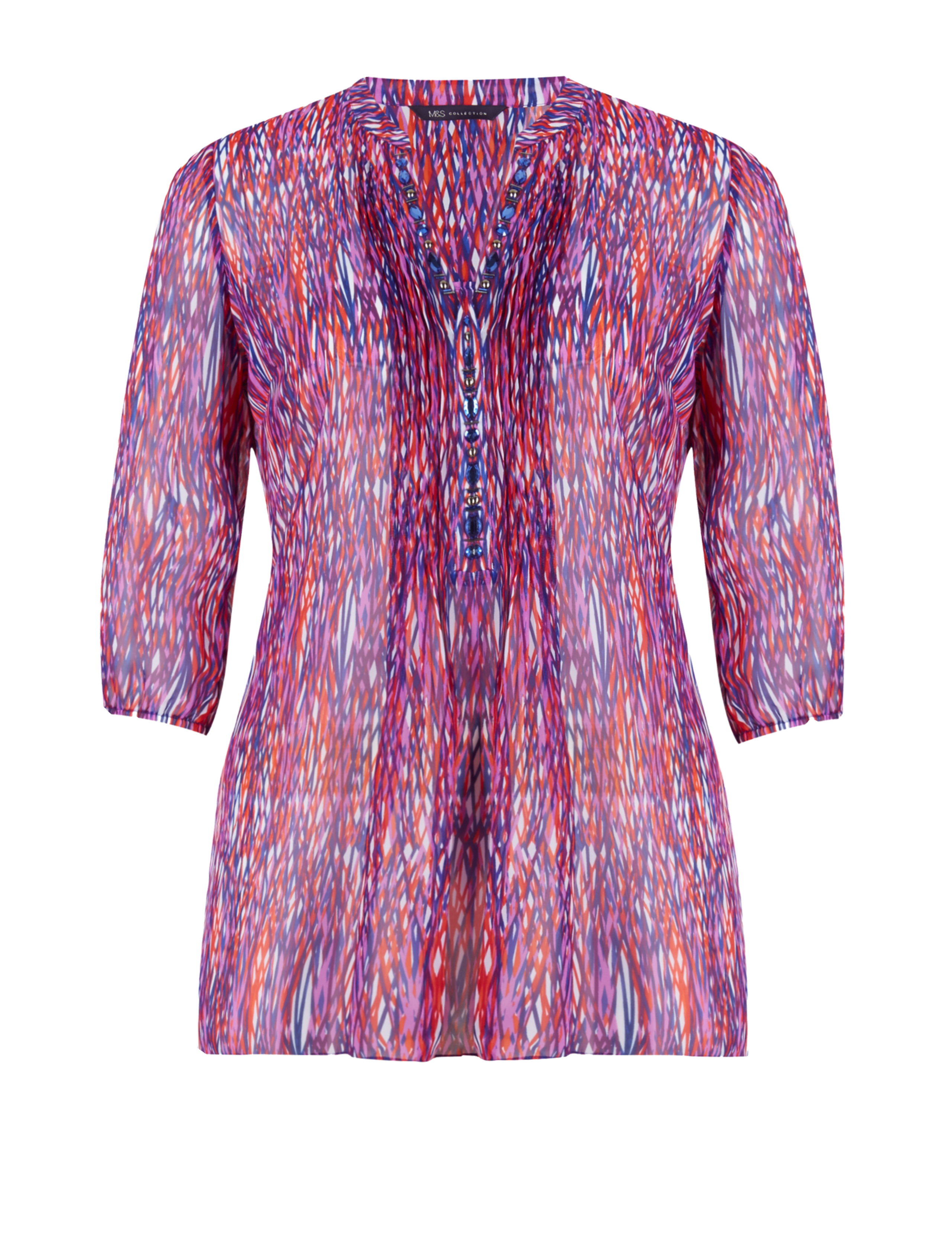 PLUS Abstract Print Dippy Hem Tunic 2 of 3