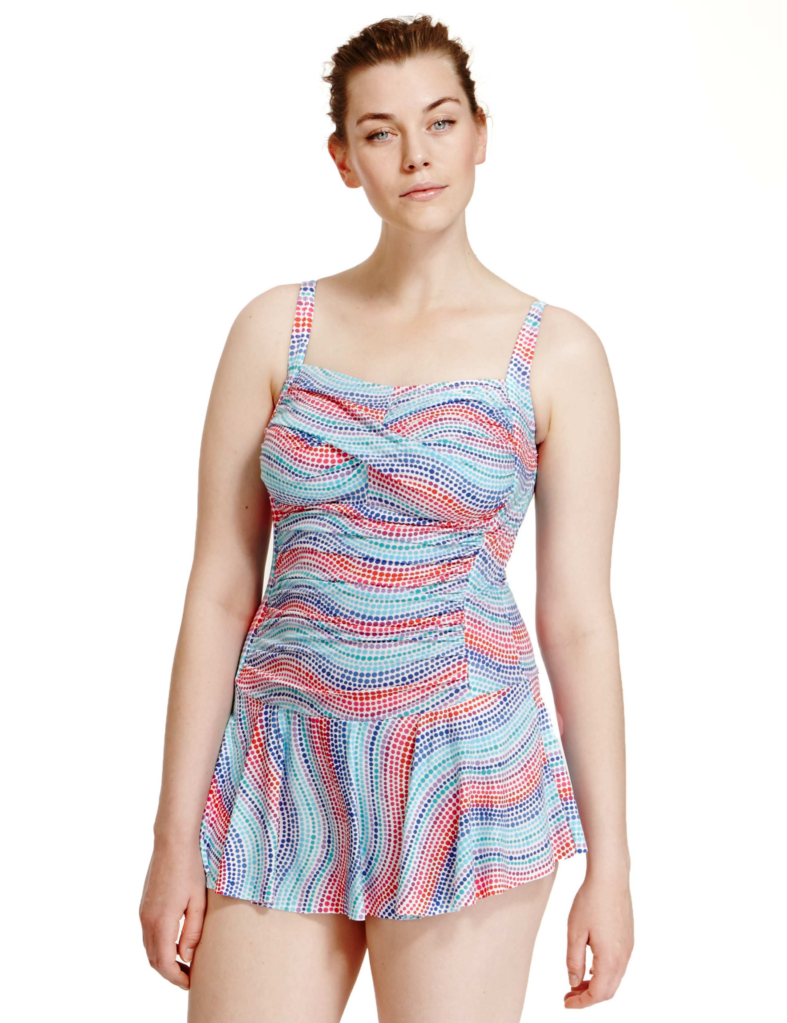 PLUS  Secret Slimming™ Carnival Print Skirted Swimsuit with Chlorine Resistant 1 of 4