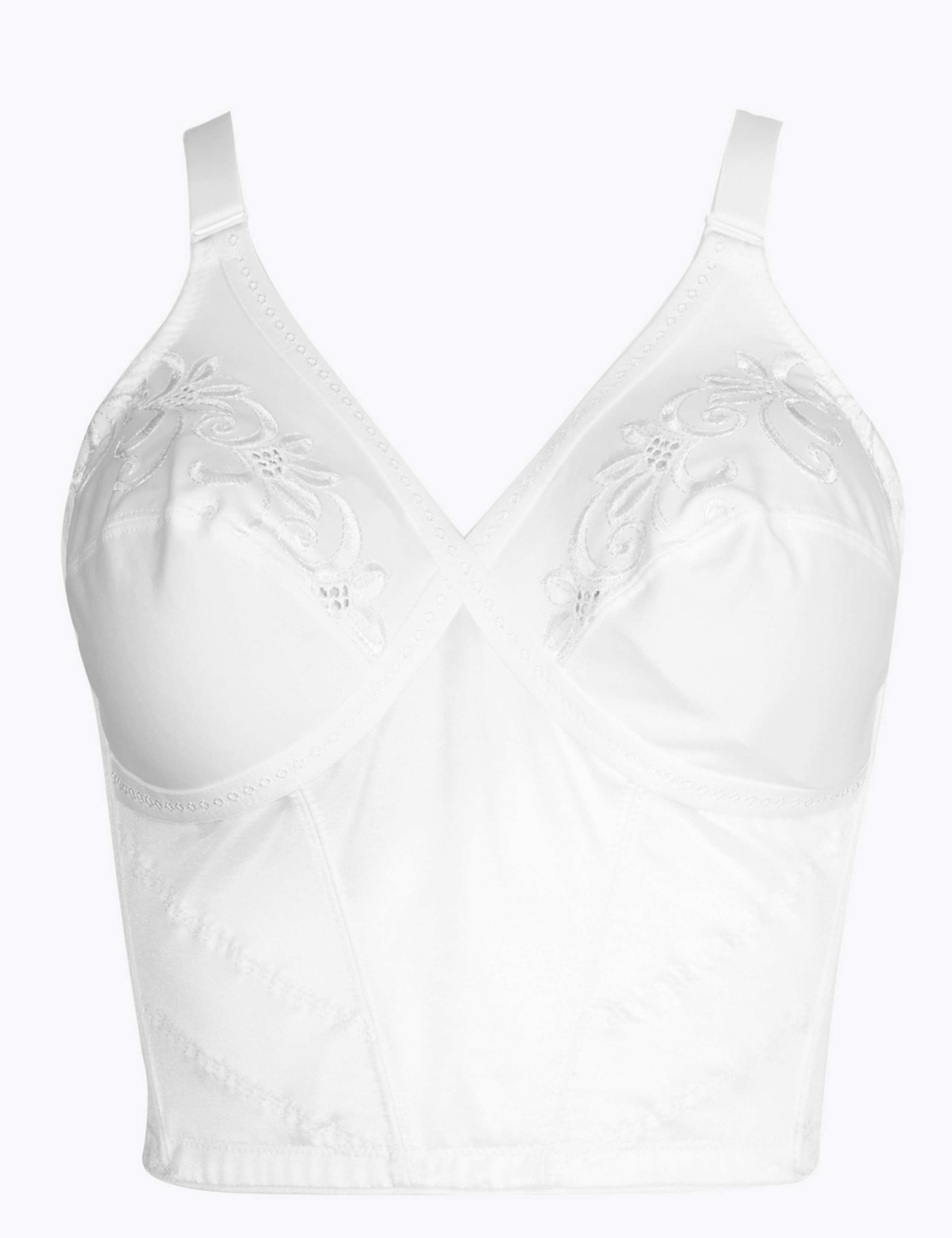 Firm Control Floral Embroidered Traditional Longline Bra B-DD 2 of 4
