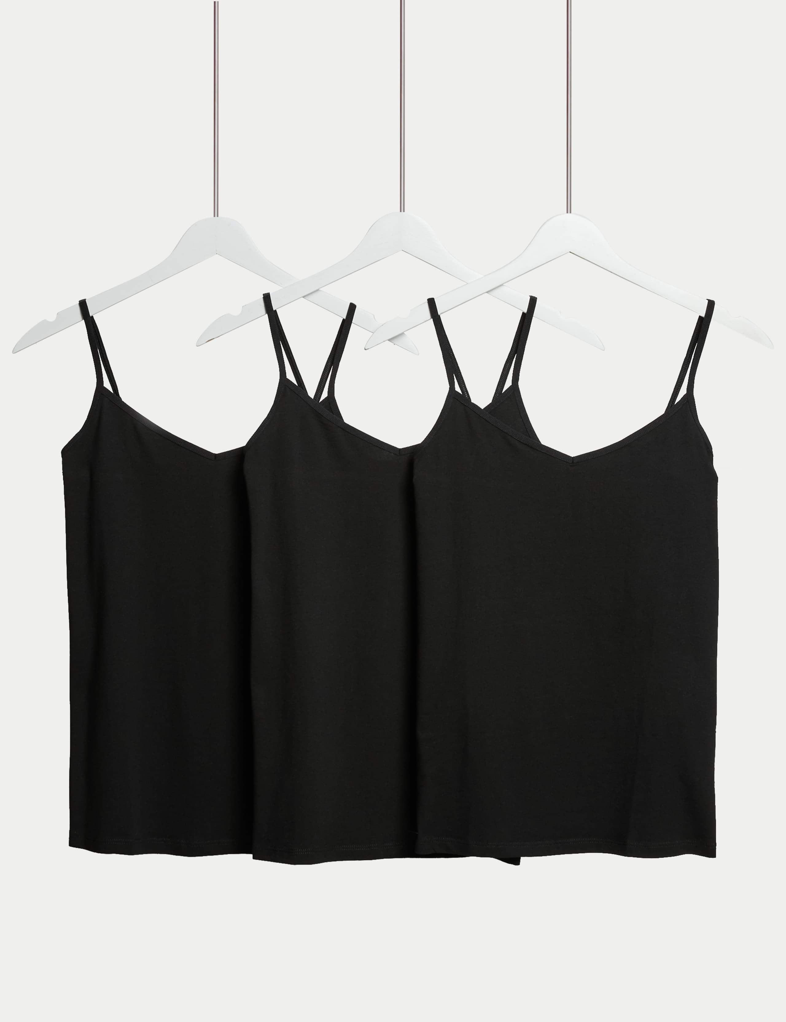 3 Pack Cotton Rich Strappy Vests 1 of 5