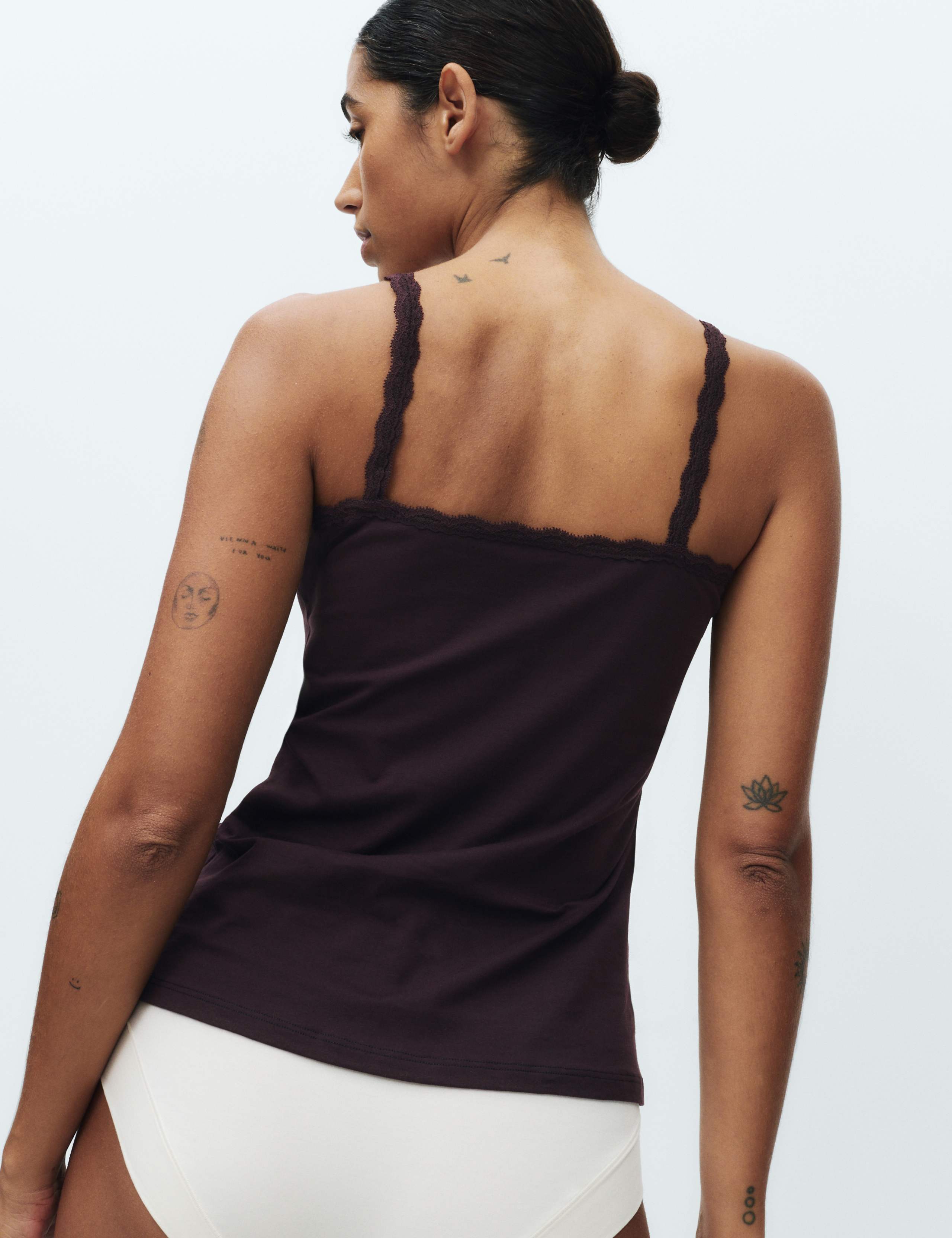 3pk Cotton Rich Lace Trim Vests 4 of 4