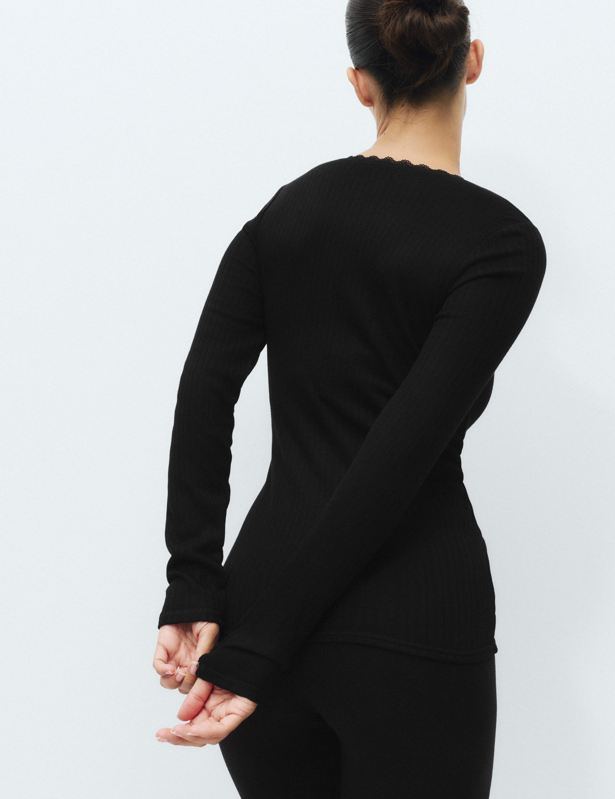 2pk Medium Warmth Pointelle Thermal Long Sleeve Tops 4 of 6