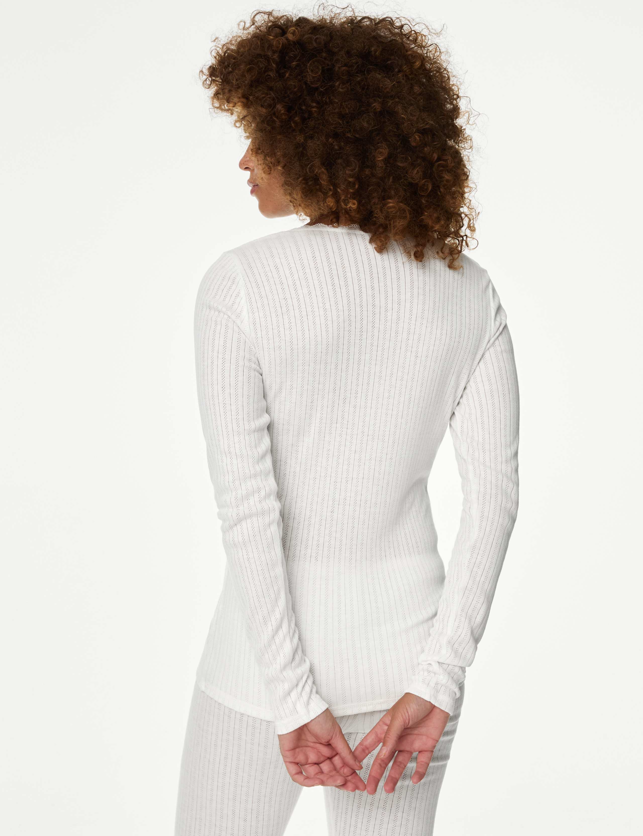 2pk Pointelle Thermal Long Sleeve Tops 5 of 6