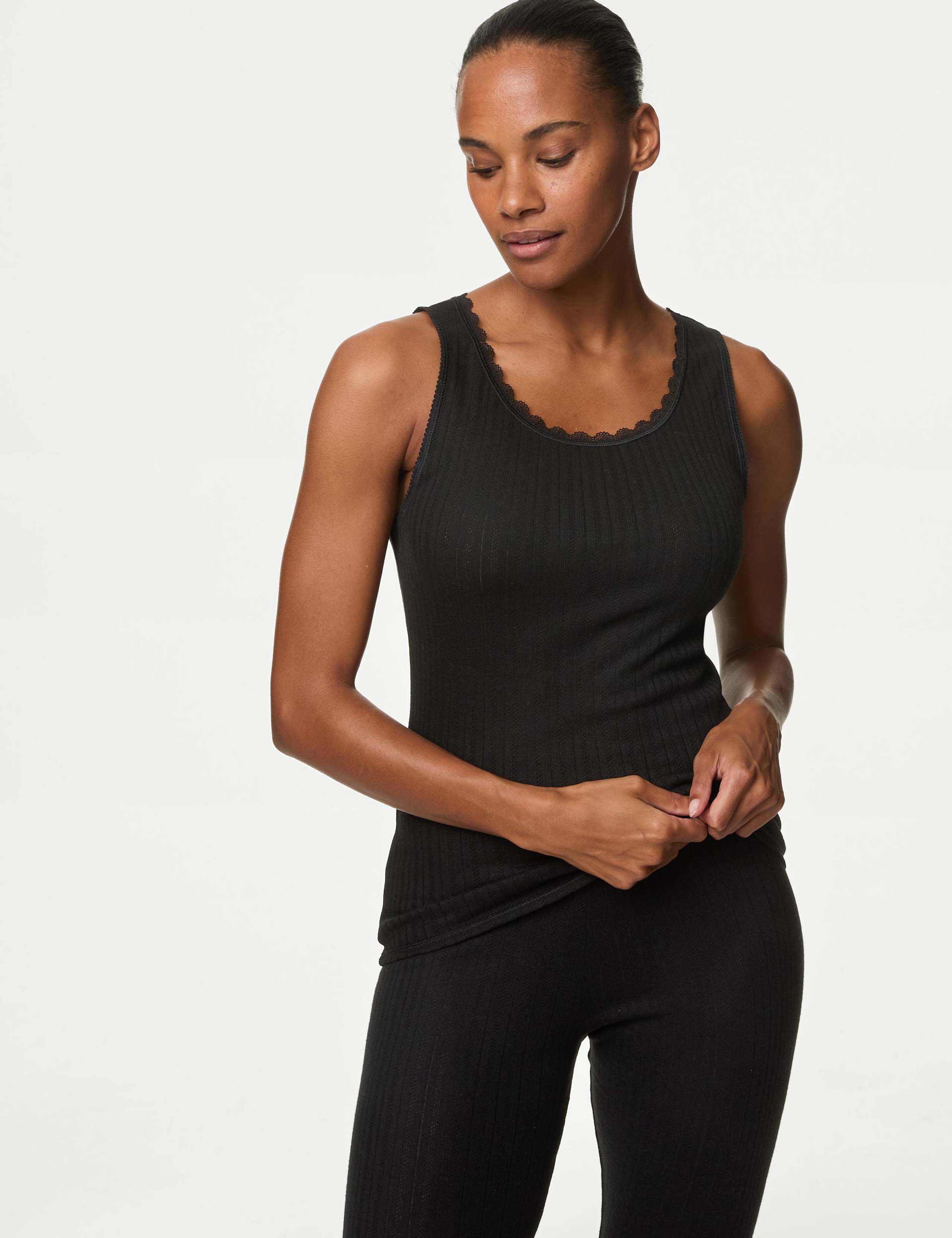2pk Thermal Pointelle Vests 3 of 5