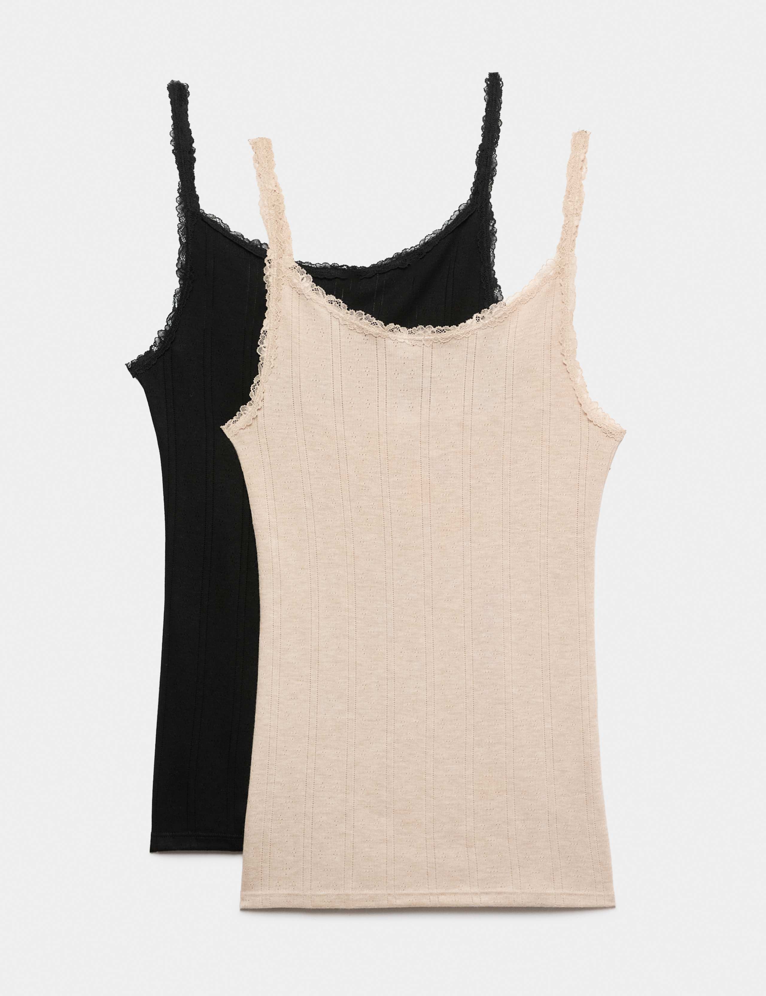 2 Pack Thermal Pointelle Strappy Vests 1 of 1
