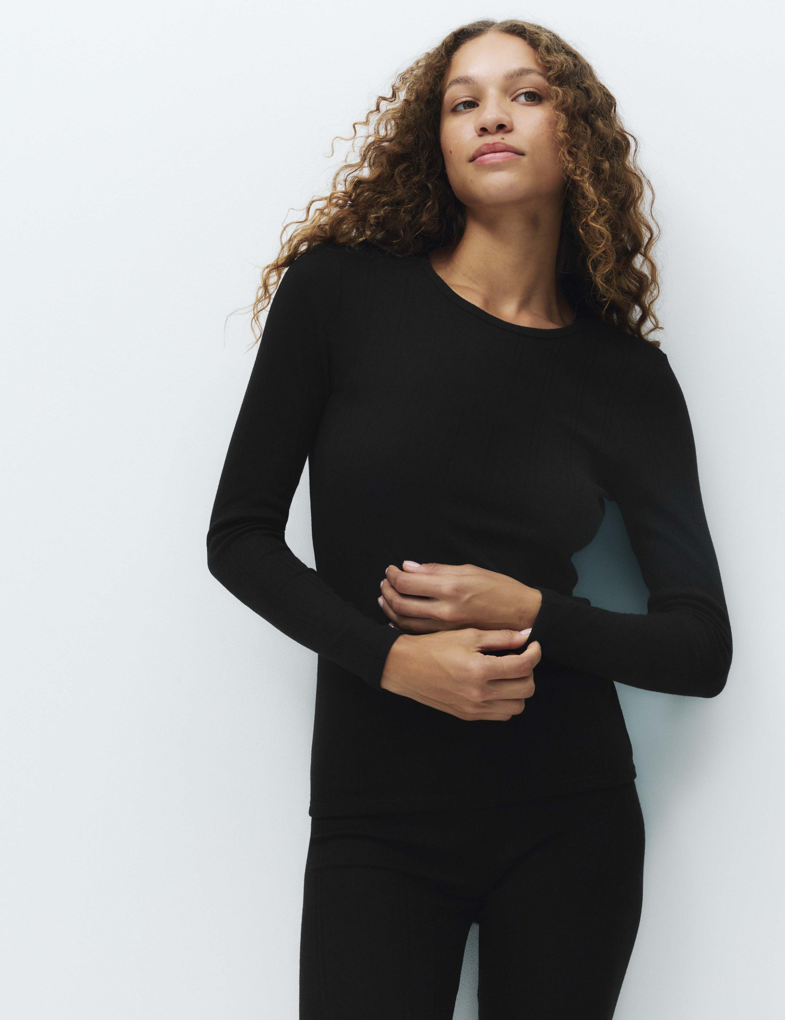 2pk Thermal Pointelle Crew Neck Tops 5 of 5