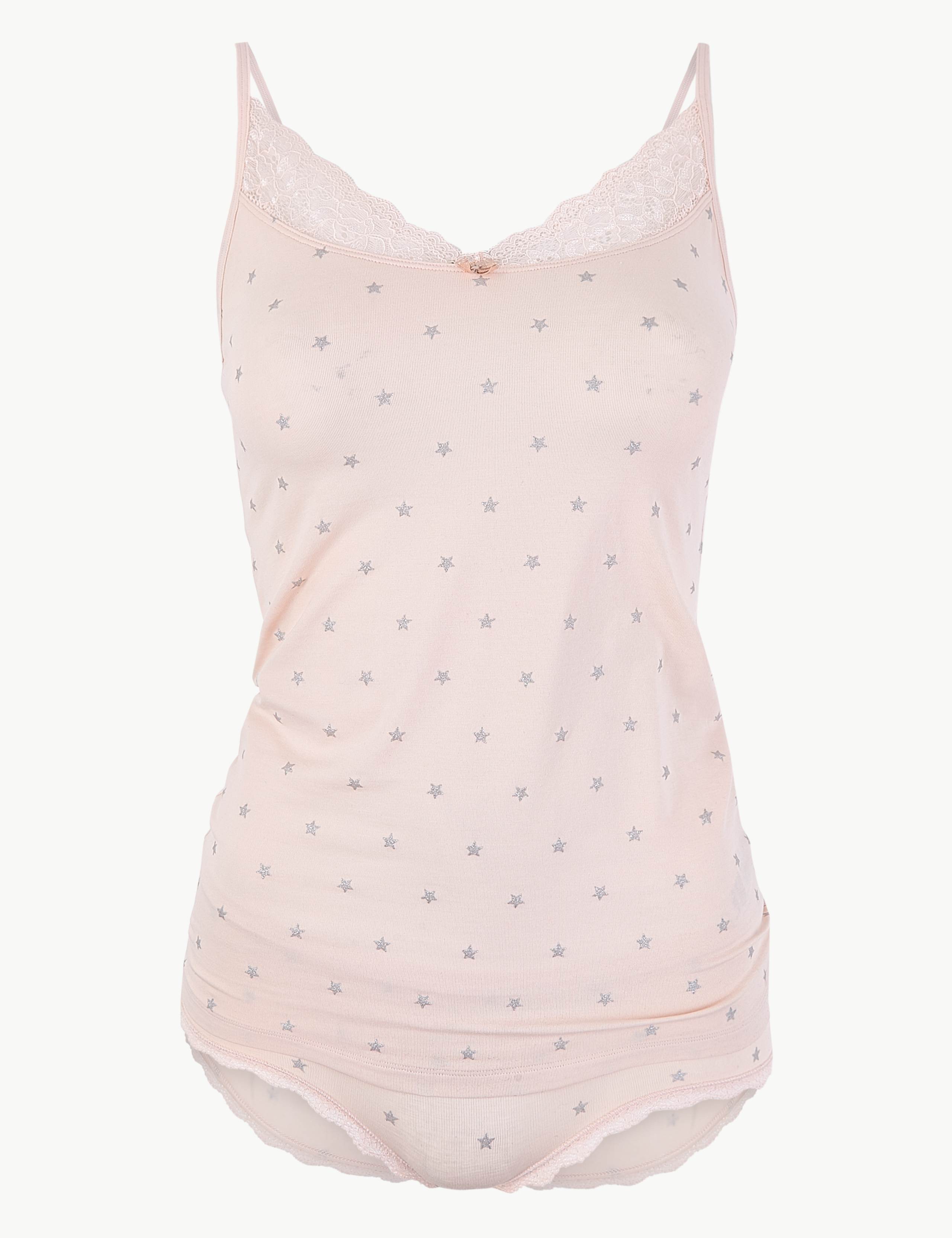 Lace Trim Sparkle Star Vest Set 2 of 4