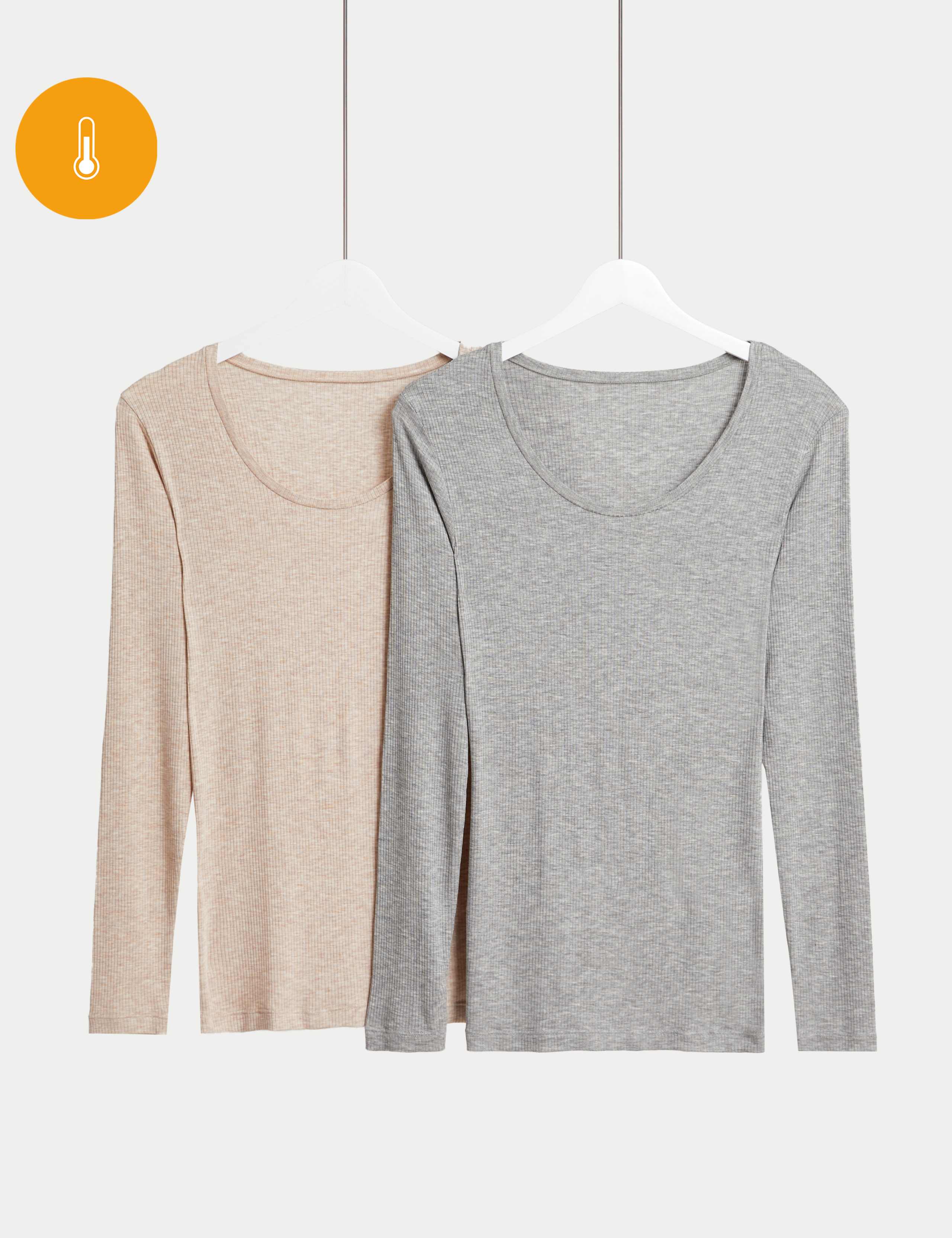 2pk Heatgen™ Thermal Ribbed Tops 1 of 5