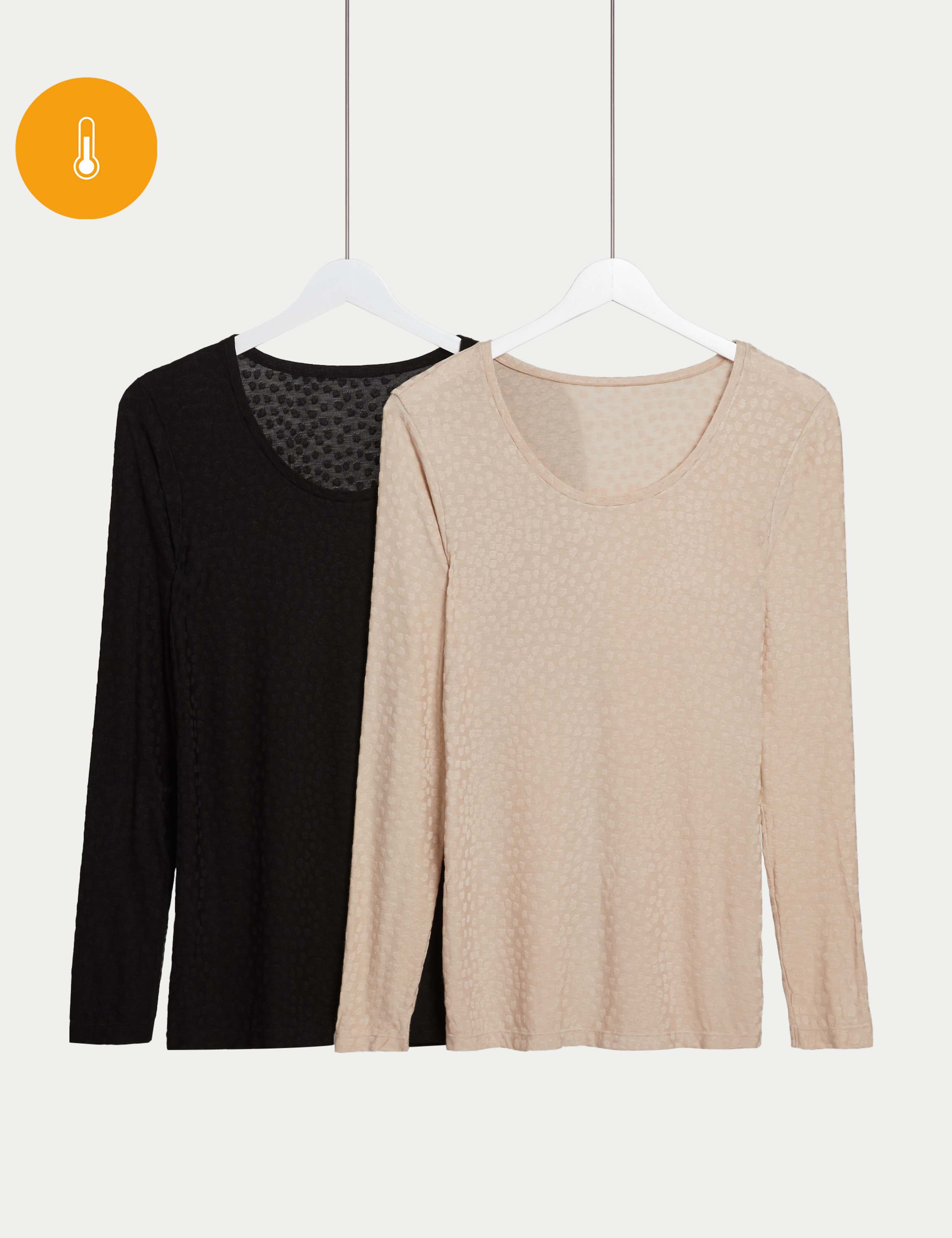2pk Heatgen™ Thermal Jacquard Tops 1 of 6