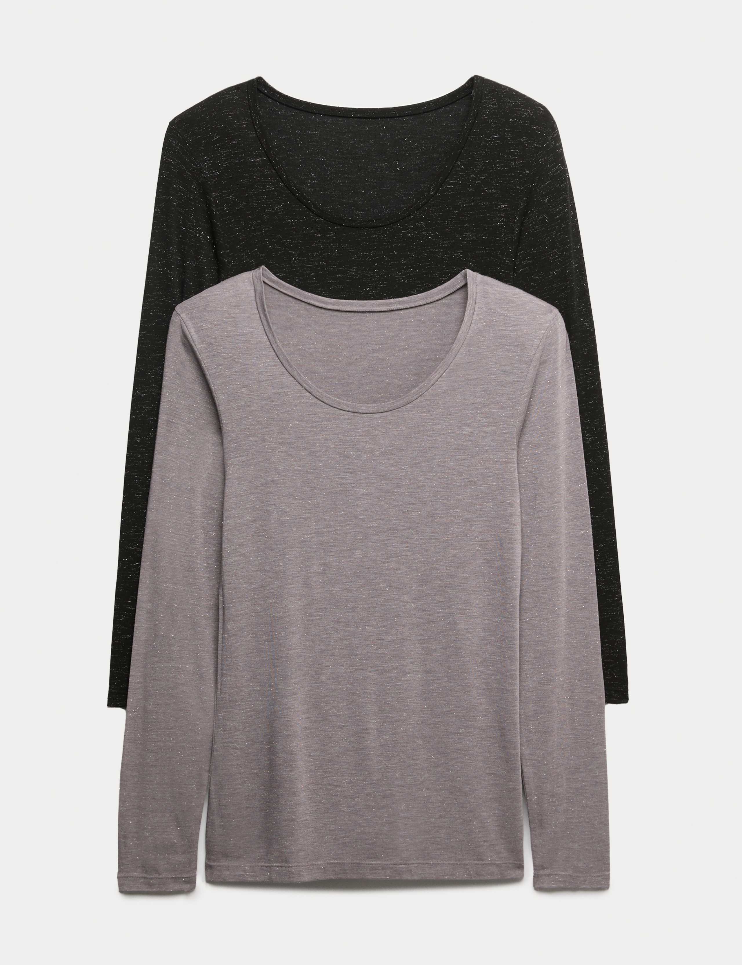 2pk Heatgen™ Light Sparkle Long Sleeve Tops 2 of 5