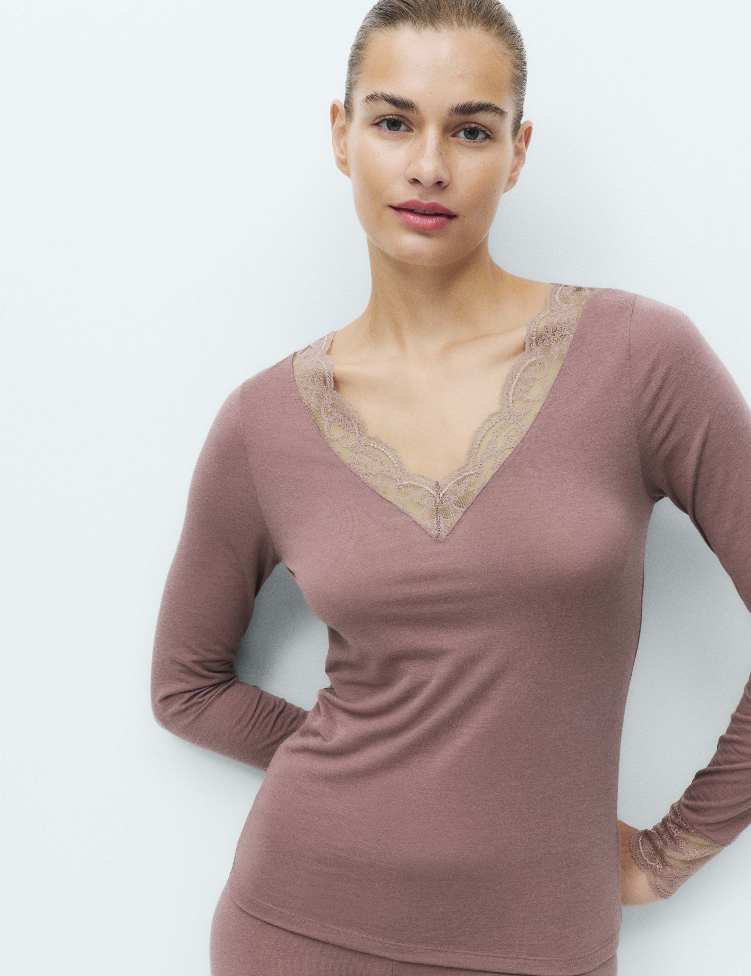 Modal Rich Long Sleeve Top with Cashmere 5 of 5