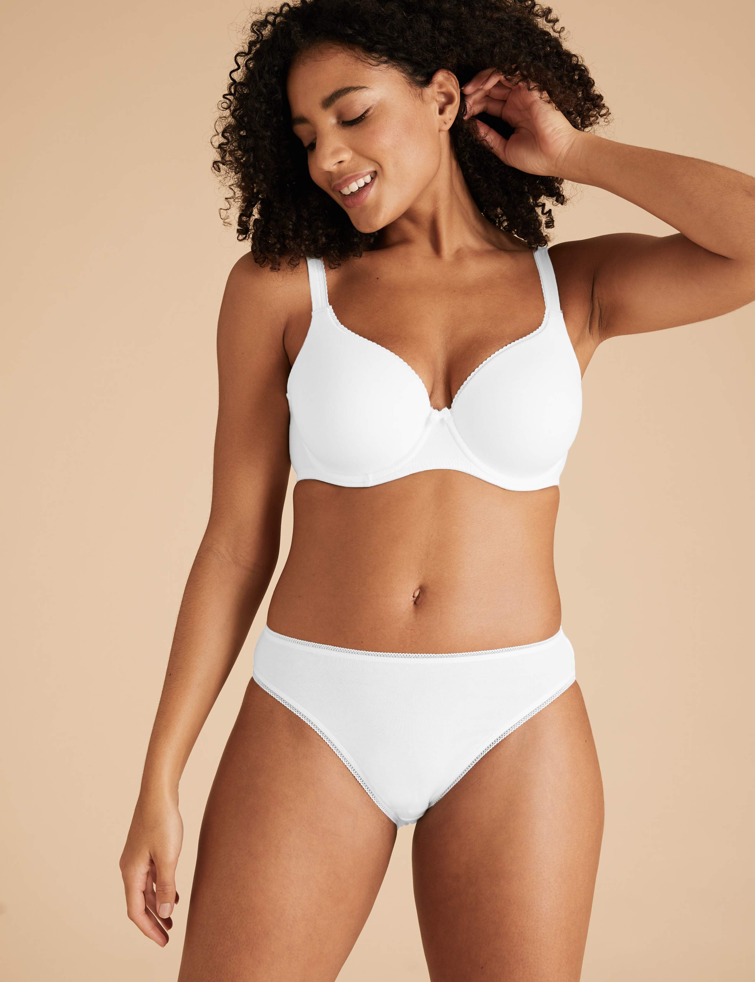 3pk Cotton Wired Full Cup Bras A-E 1 of 4