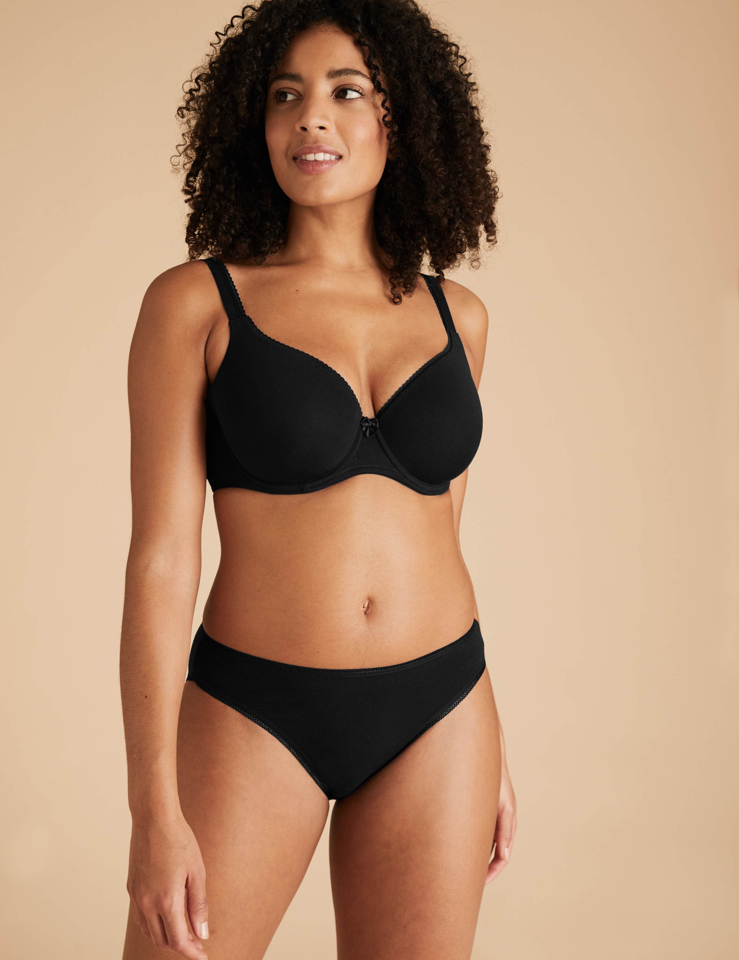 3pk Cotton Wired Full Cup Bras A-E 3 of 4