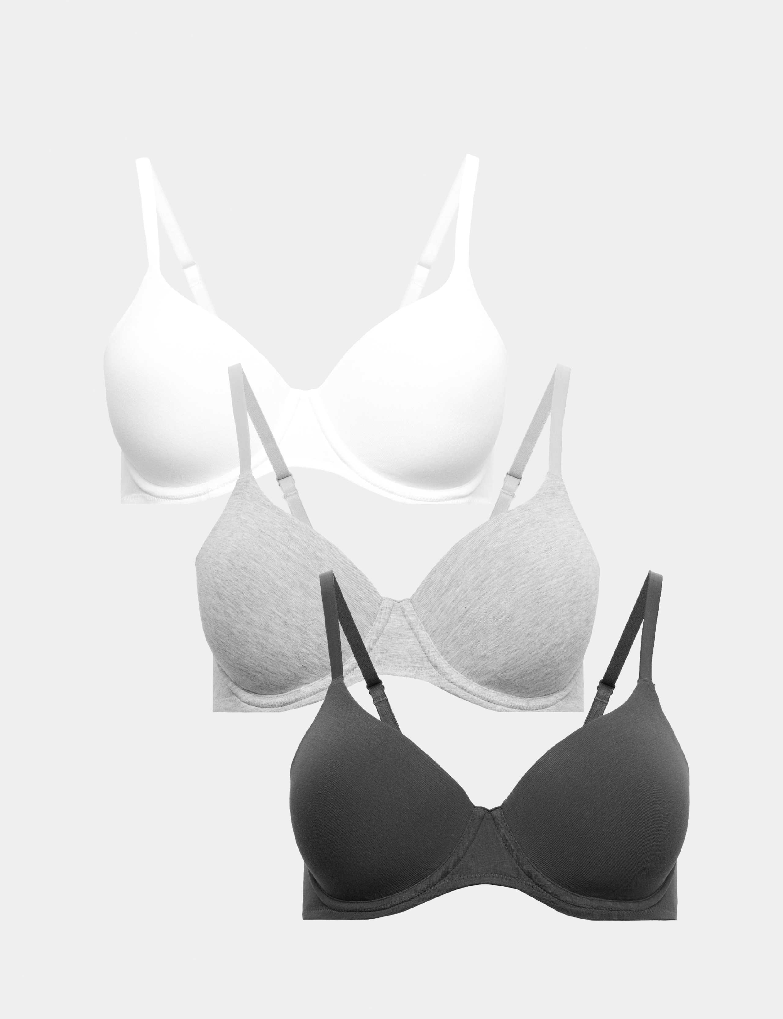 3pk Wired Full Cup T-Shirt Bras A-E 1 of 1