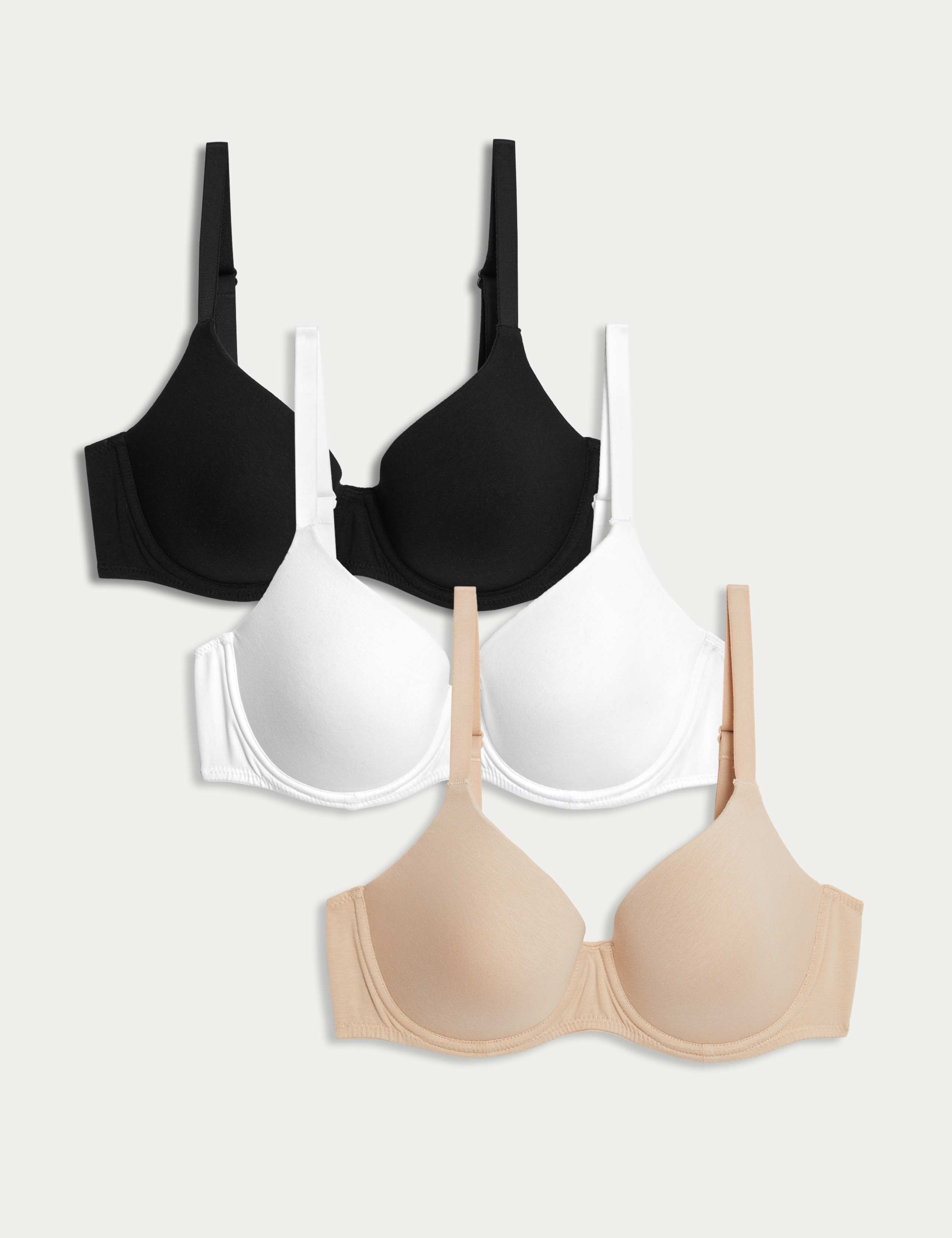 3pk Wired Full Cup T-Shirt Bras A-E 1 of 8