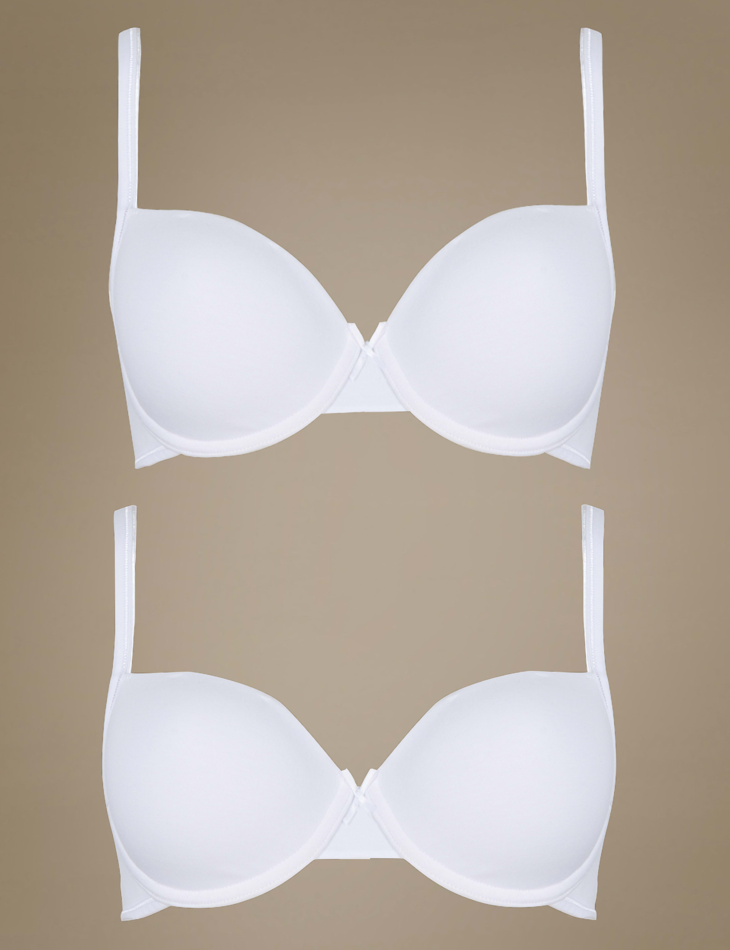 2pk Cotton Underwired T-Shirt Bras A-DD 2 of 4