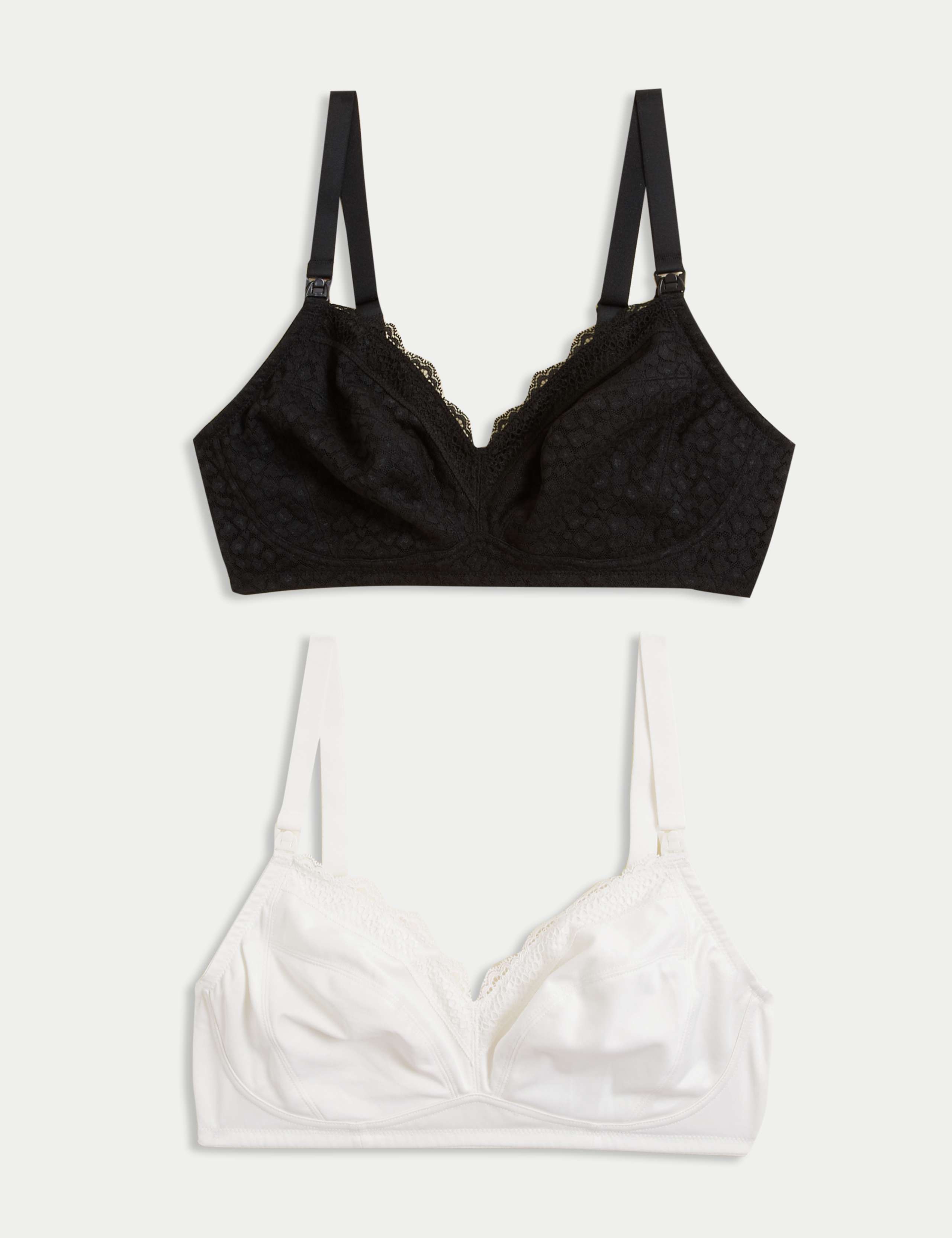 2pk Lace & Mesh Nursing Bras B-H 1 of 7
