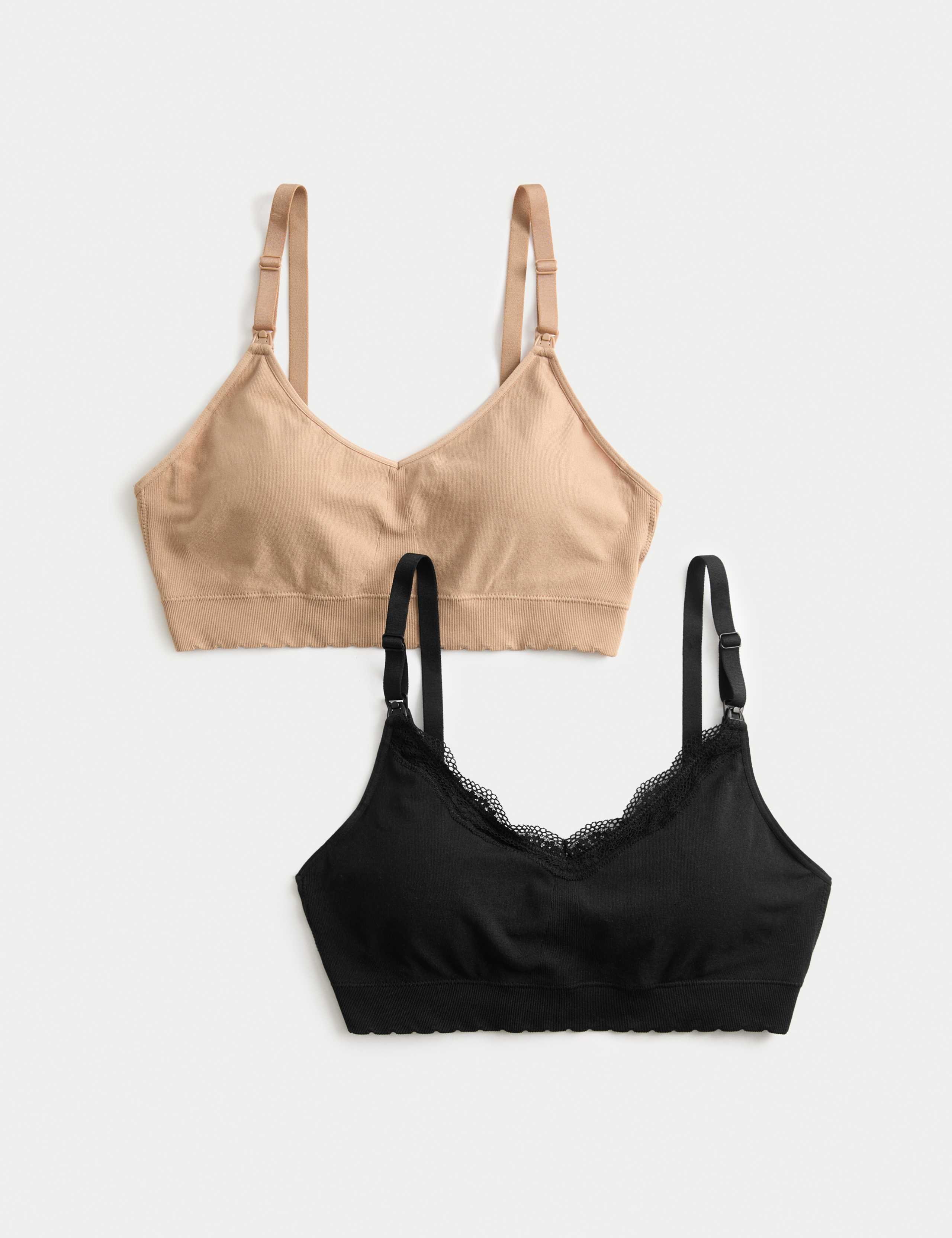 2pk Seamless Non Wired Maternity Nursing Bras 1 of 9