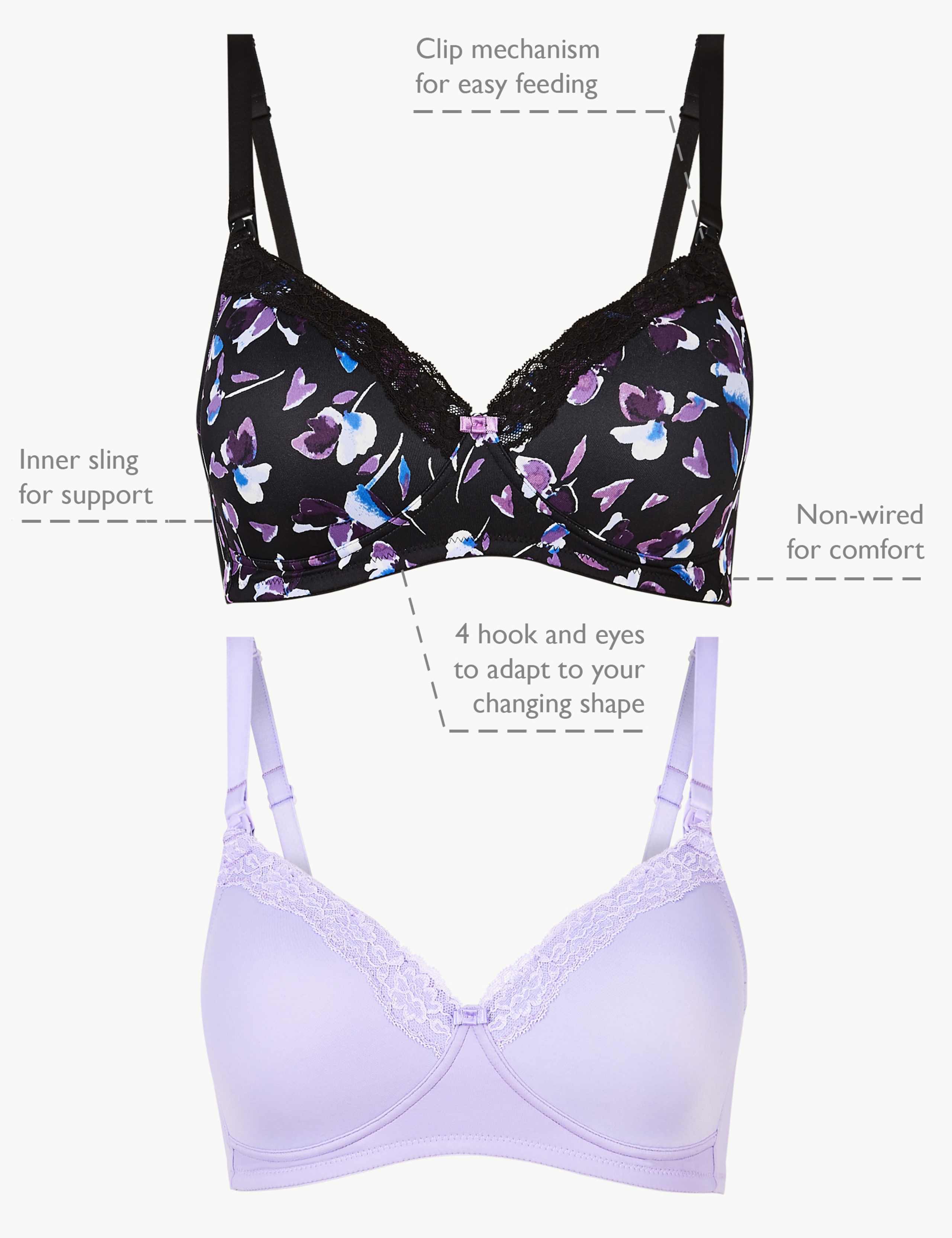 2 Pack Maternity Padded Full Cup Bras B-F 5 of 5