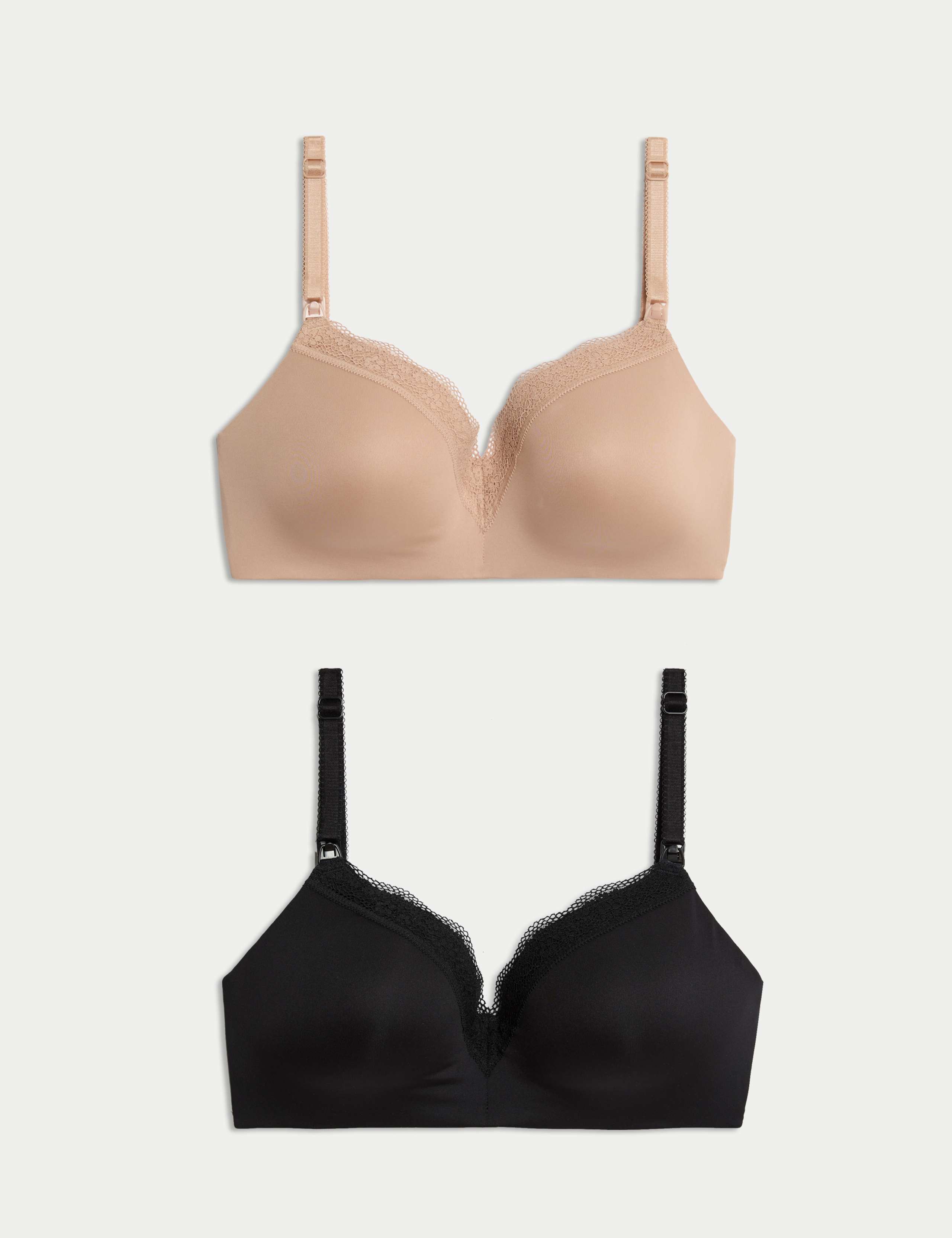 2pk Jasmine Lace Trim Maternity Nursing Bra B-G 1 of 7