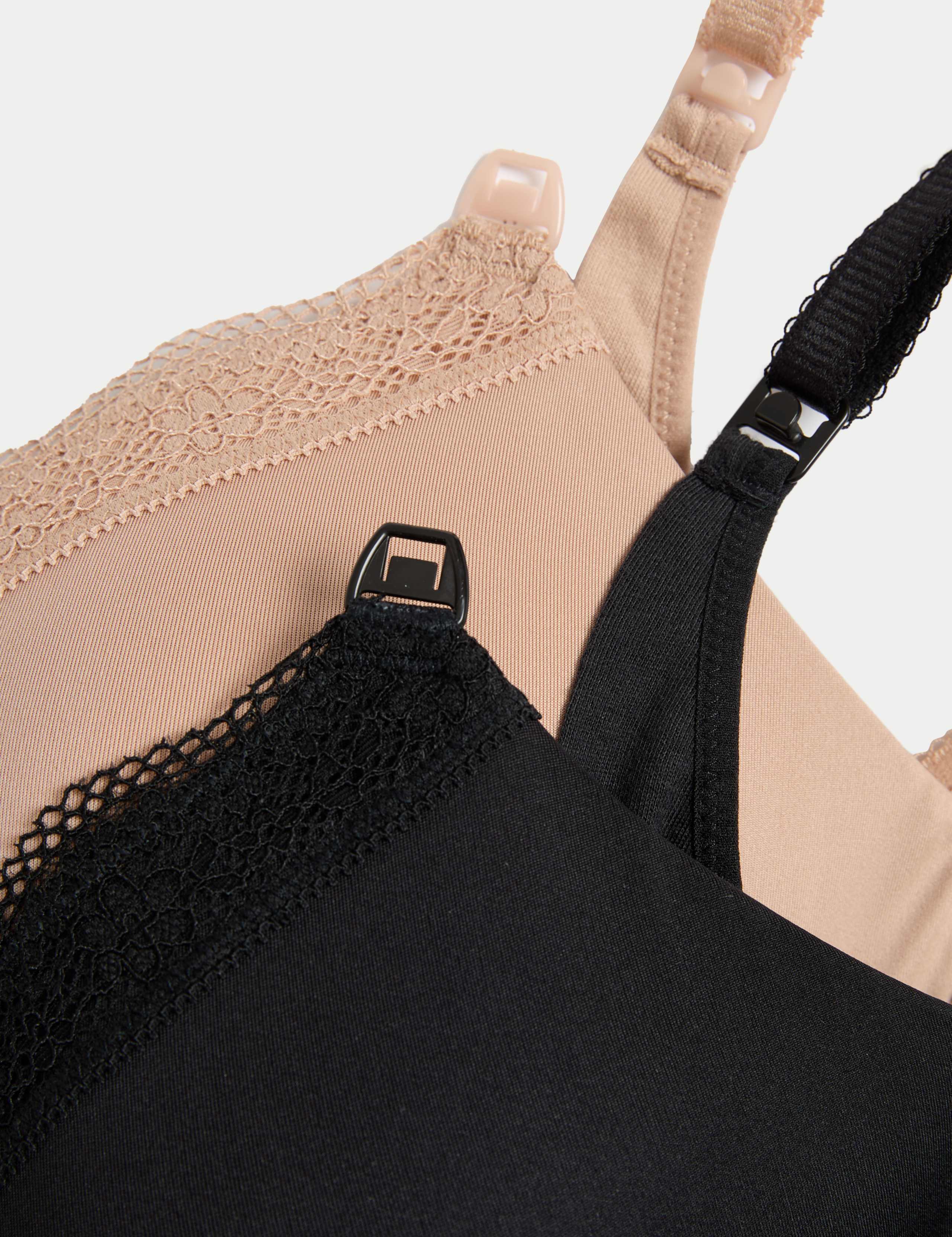 2pk Jasmine Lace Trim Maternity Nursing Bra B-G 6 of 7