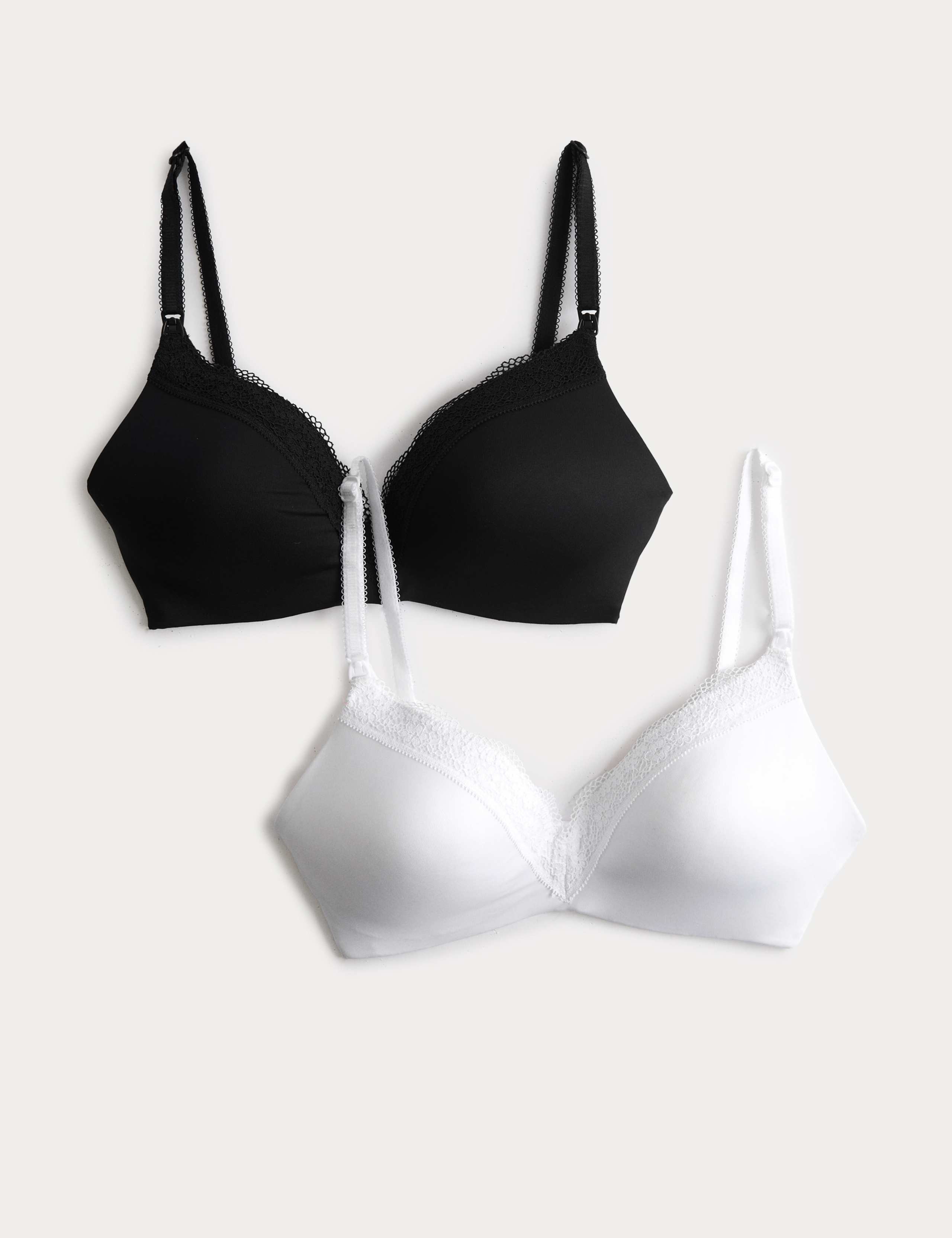 2pk Jasmine Lace Trim Maternity Nursing Bra B-G 1 of 3