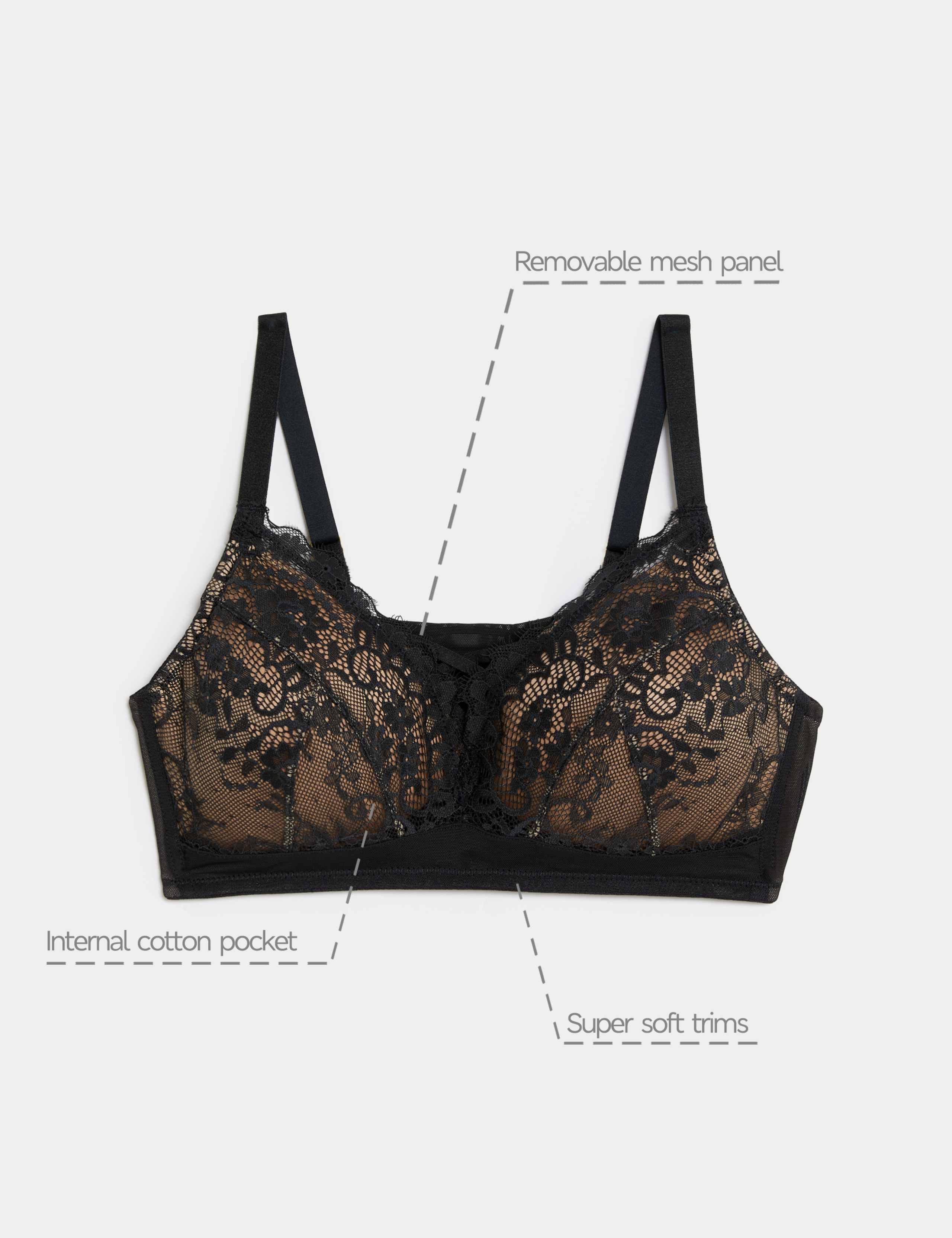 Lace Non Wired Post Surgery Bra A-E 9 of 9