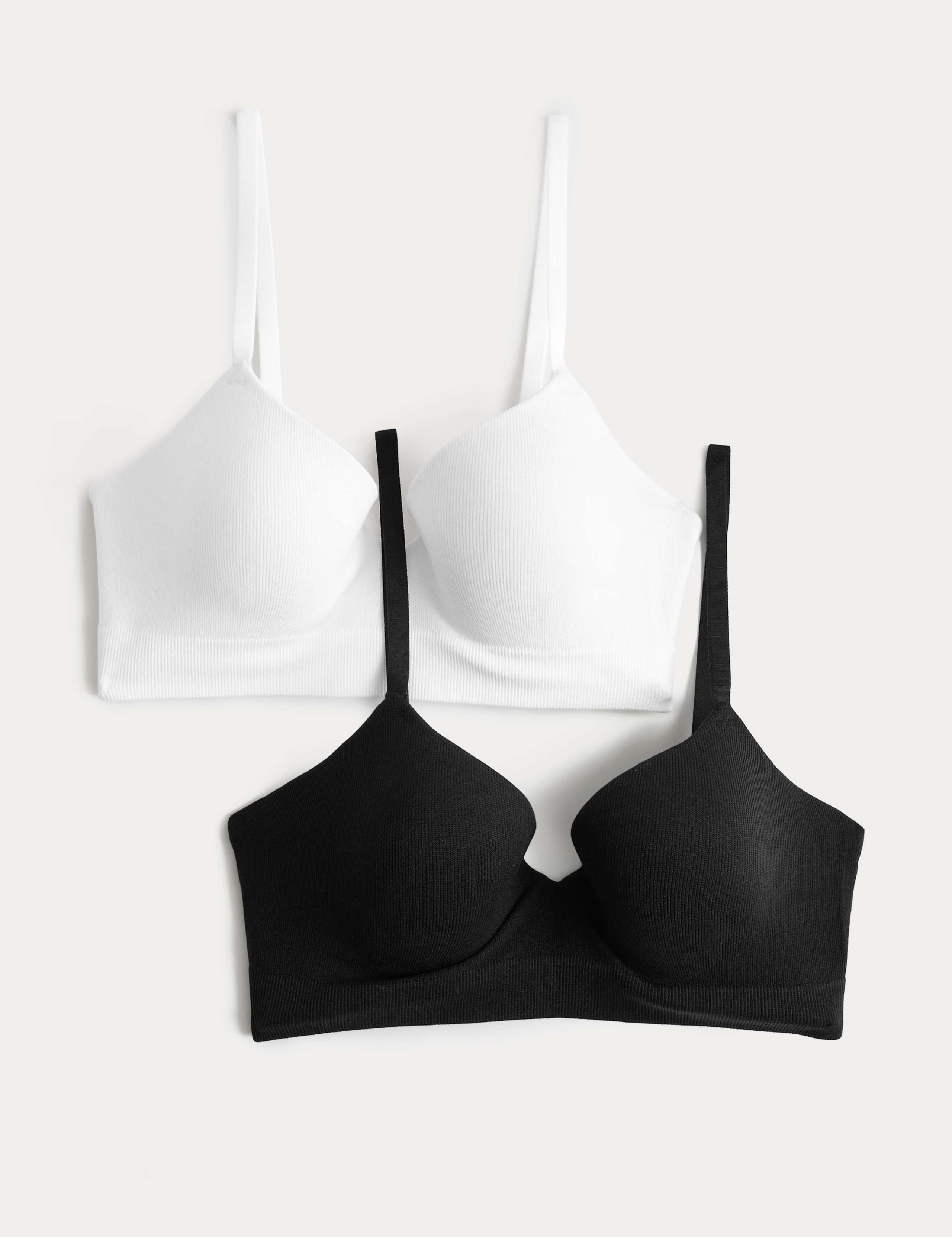 2 Pack Seamfree Wired Demi Cup Bras A-E 1 of 6
