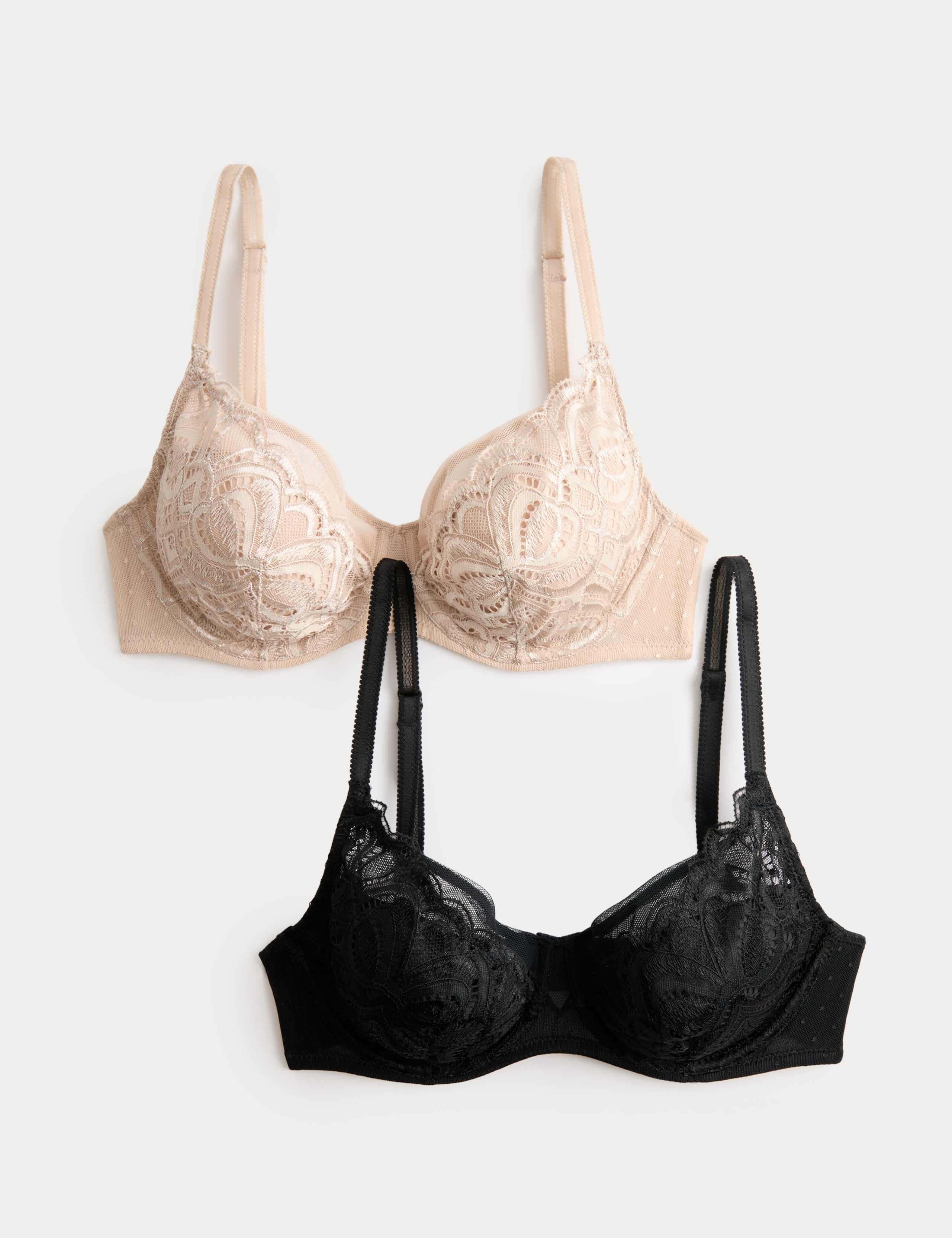 2 Pack Amelia Natural Lift™ Lace Wired Bras A-E 1 of 7