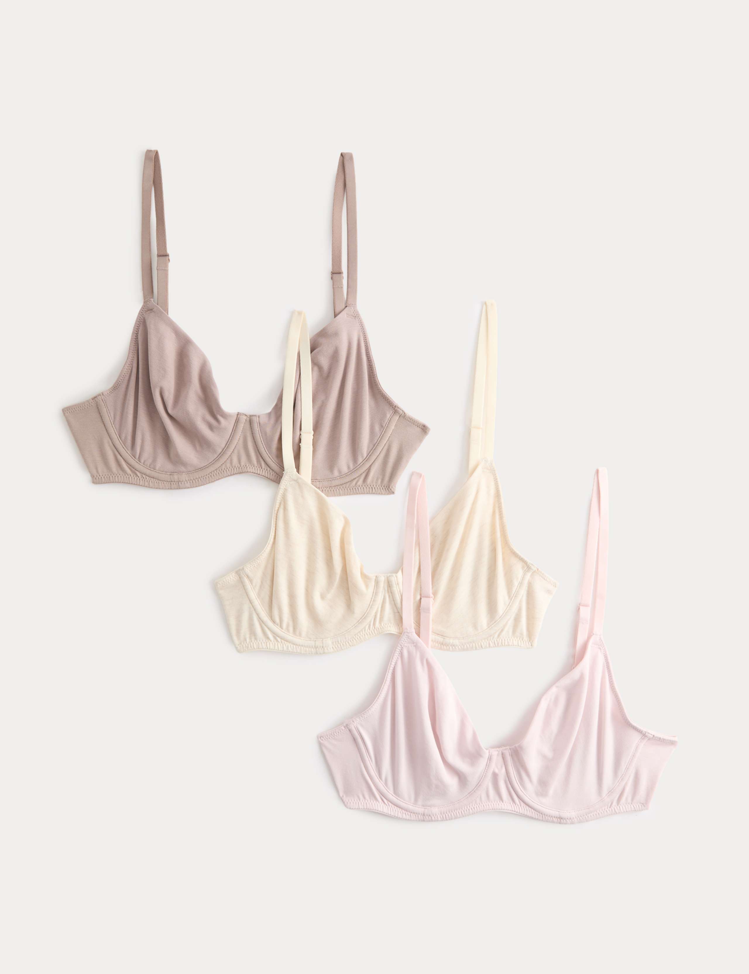 3 Pack Cotton Rich Wired Full Cup Bras (A-E) 1 of 3
