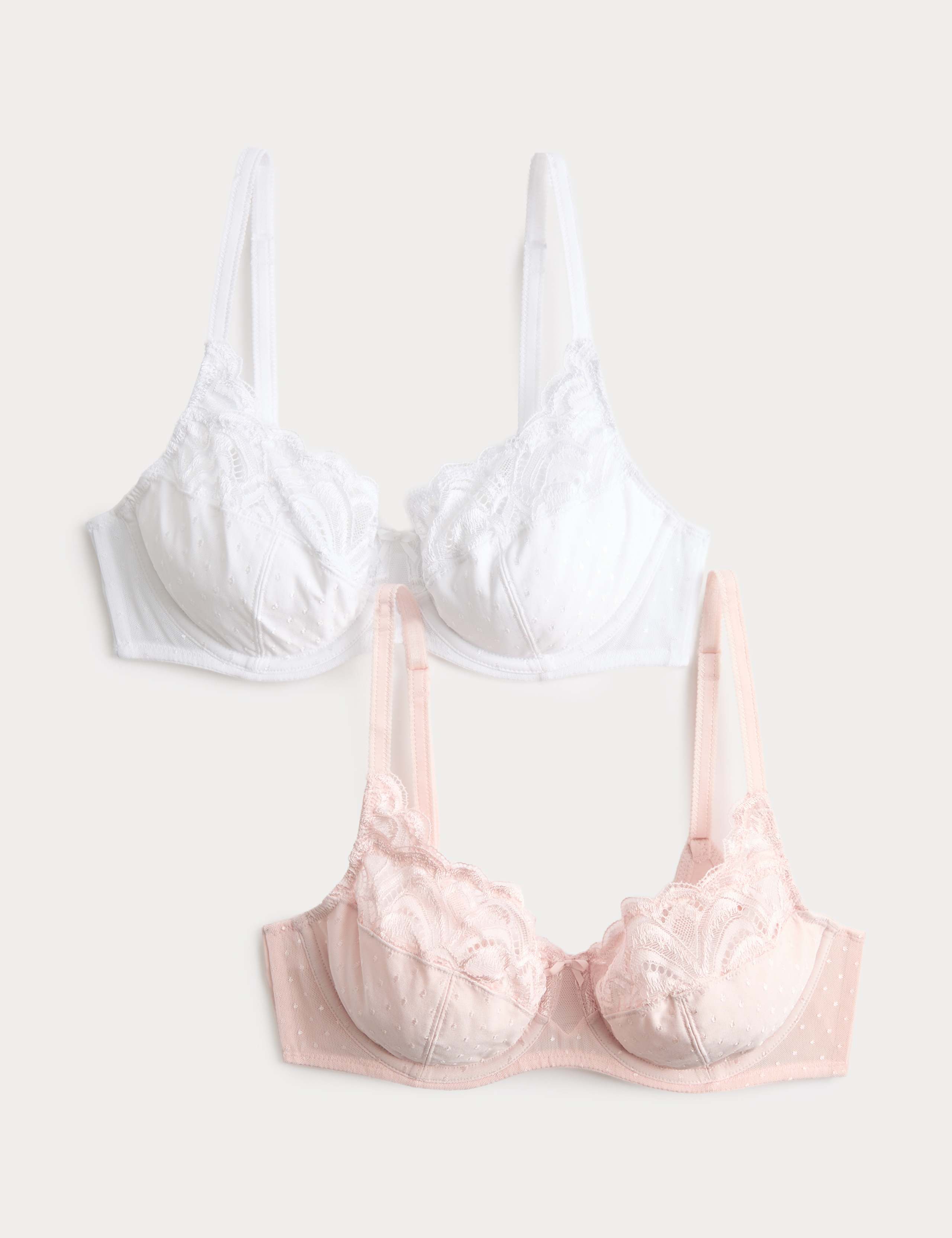 2 Pack Amelia Lace Wired Full Cup Bra (A-E) 1 of 3