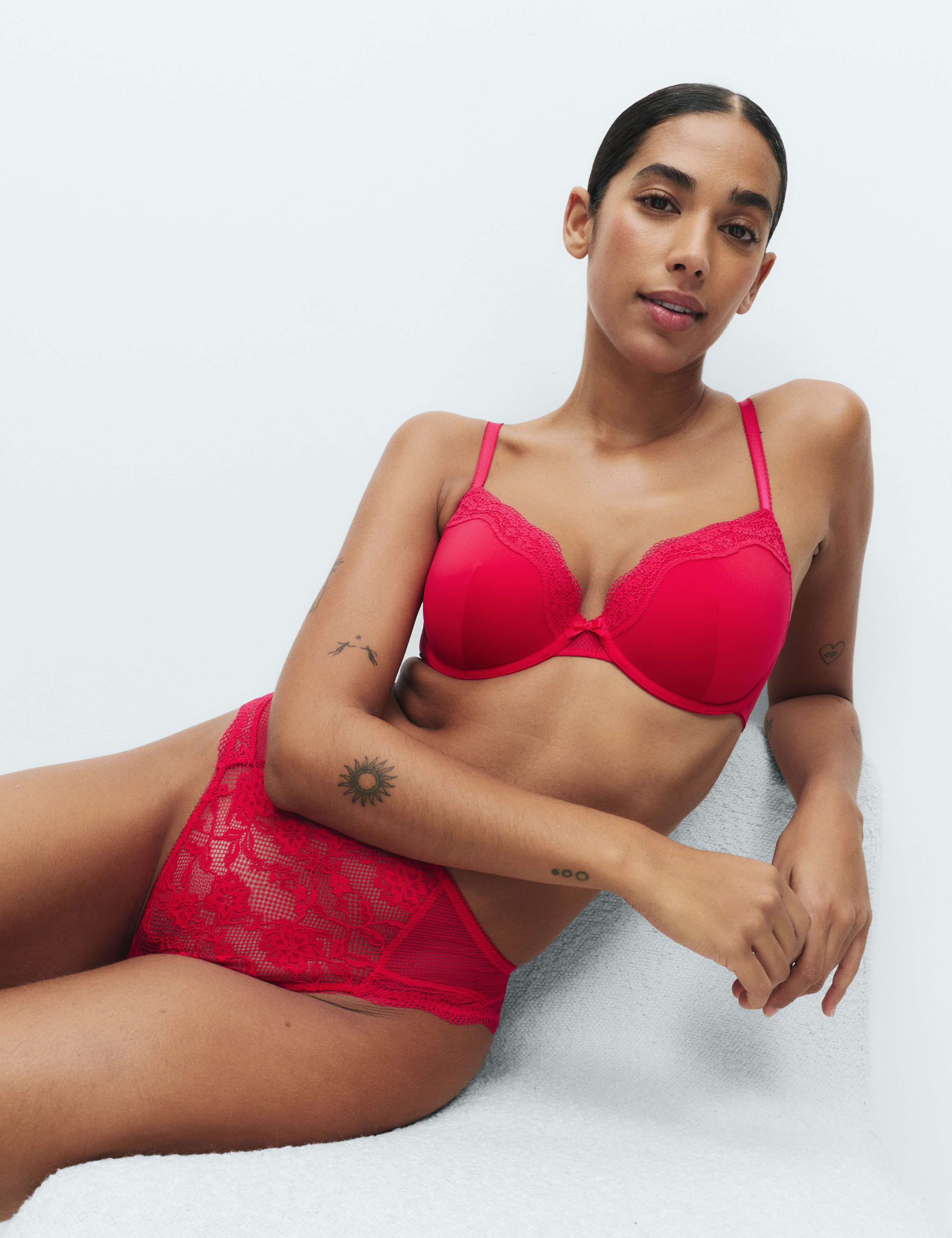 Jasmine Lace Wired Demi Cup Bra (A-E) 1 of 5