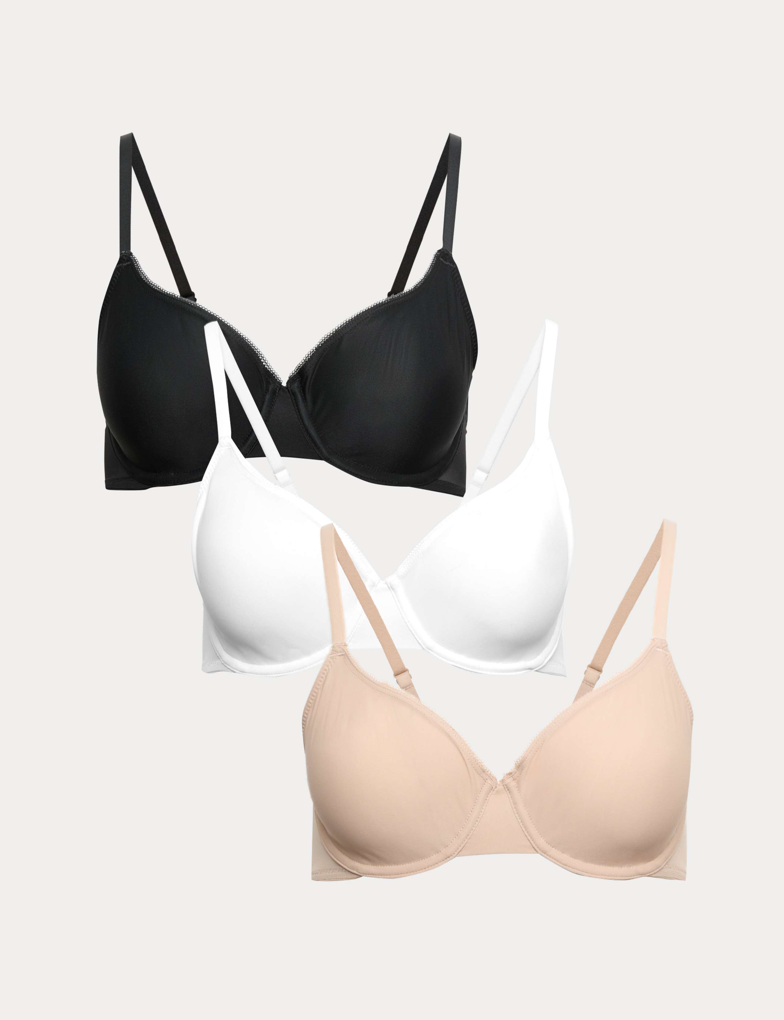 3 Pack Wired Full Cup Bras A-E 1 of 8