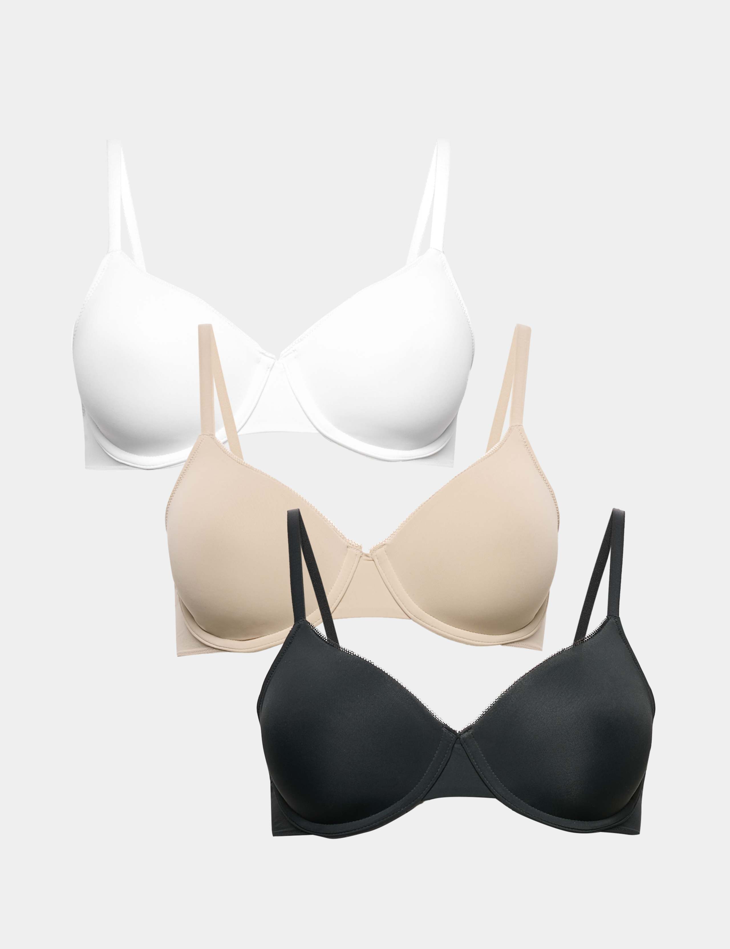 3 Pack Wired Full Cup Bras A-E 1 of 6