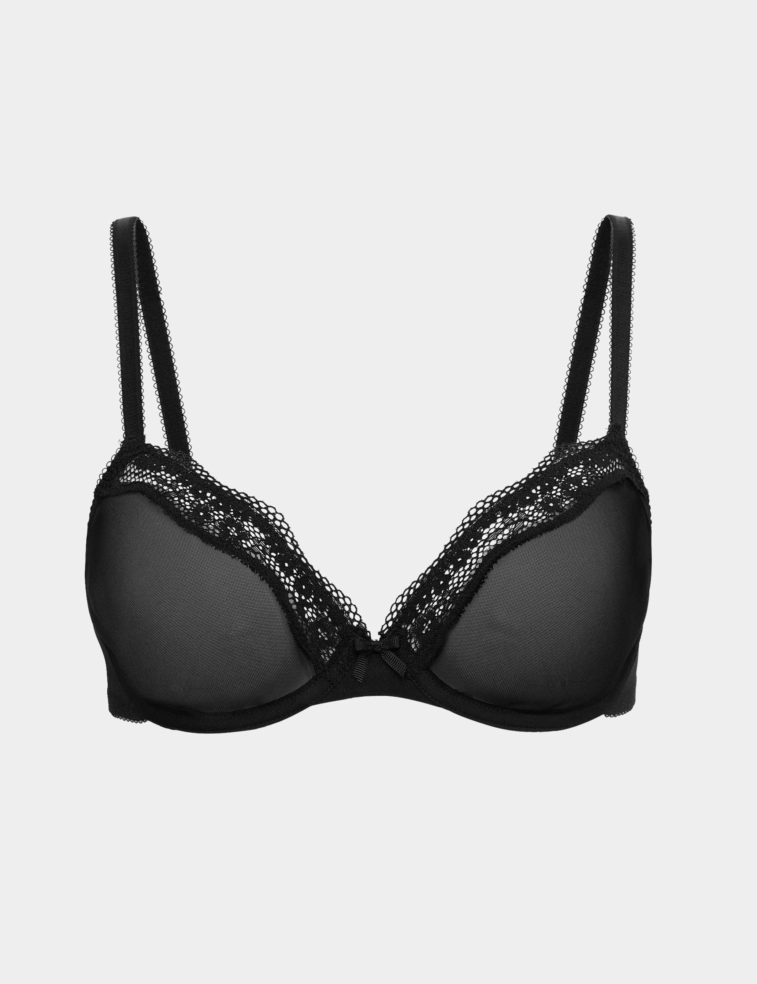 Jasmine Lace Sheer Wired Demi Cup Bra A-E 2 of 8