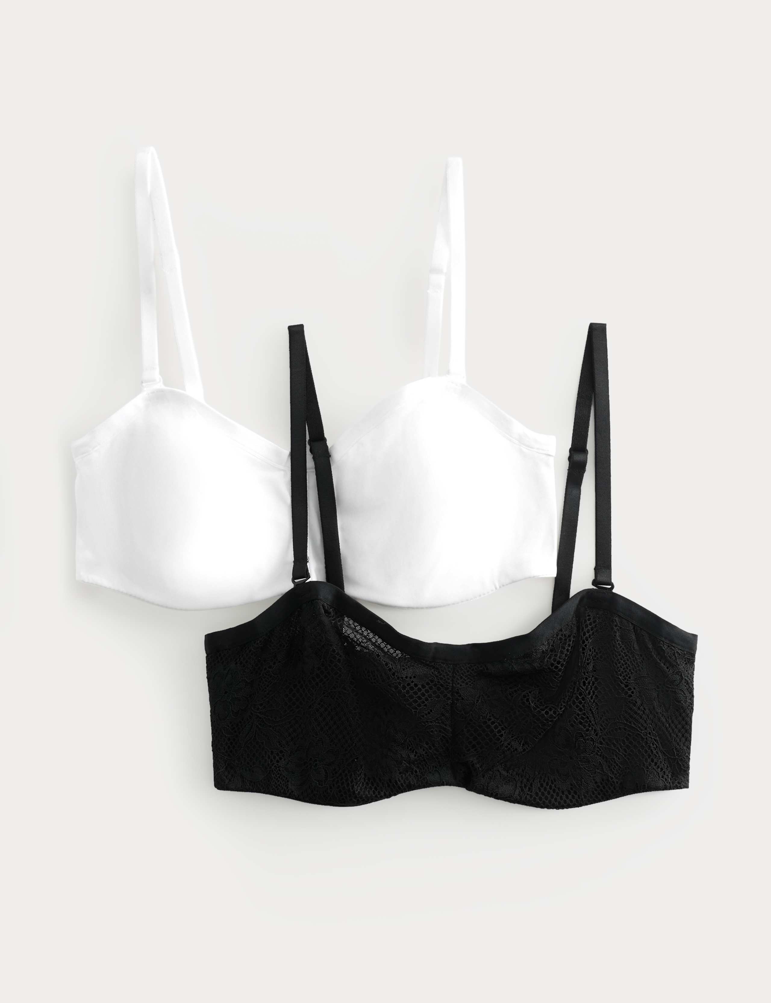 2 Pack Jasmine Lace Wired Strapless Bras A-E 1 of 7