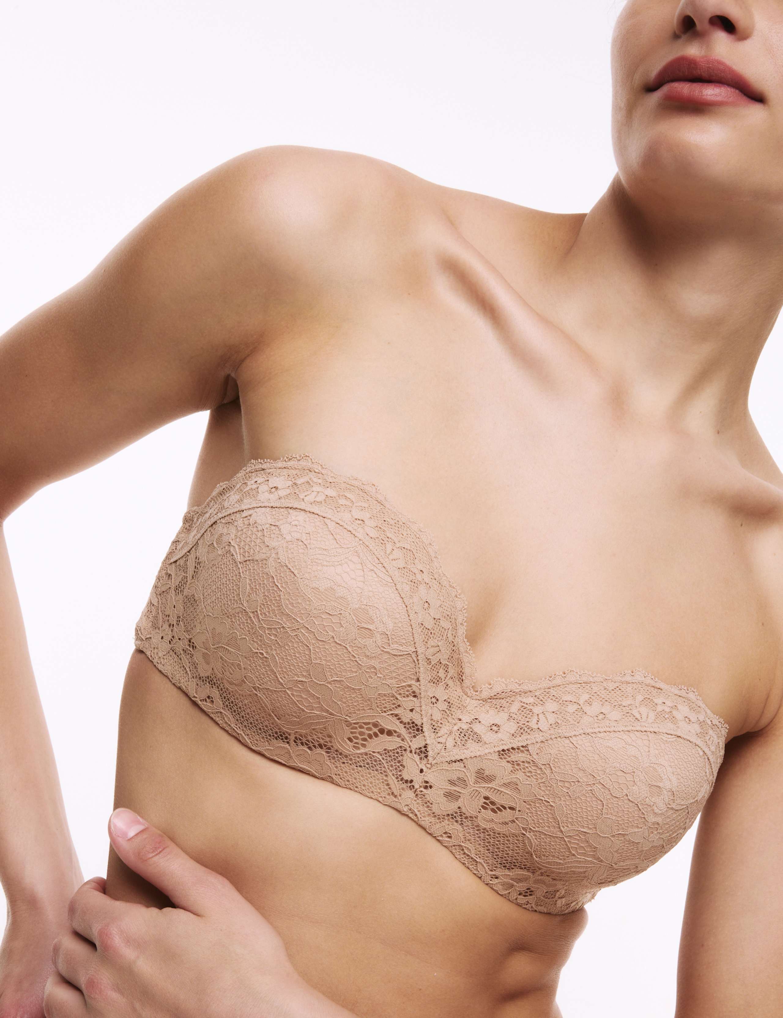 Lace Wired Strapless Bandeau Bra A-E 7 of 9