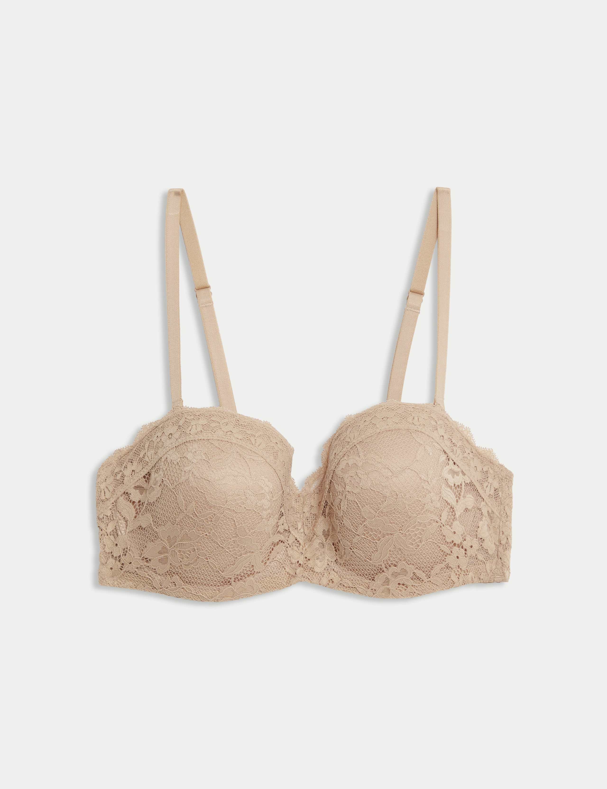 Lace Wired Strapless Bandeau Bra A-E 2 of 9