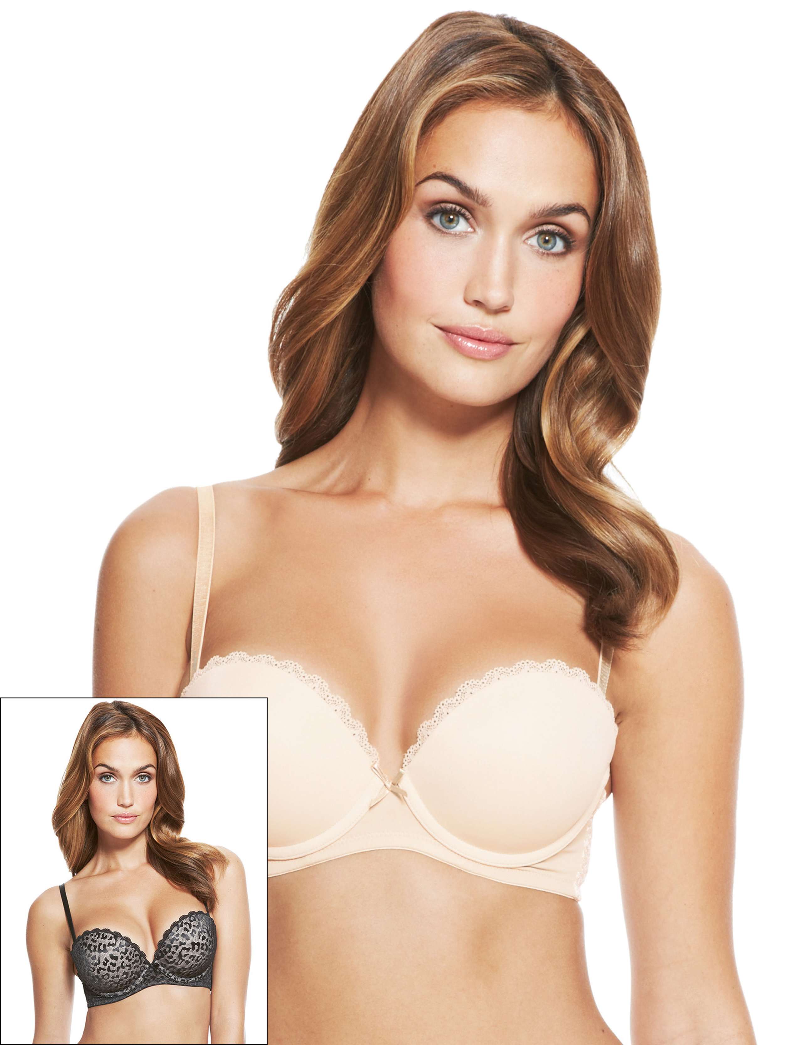 2 Pack Assorted Strapless Push-Up A-DD Bras 1 of 5