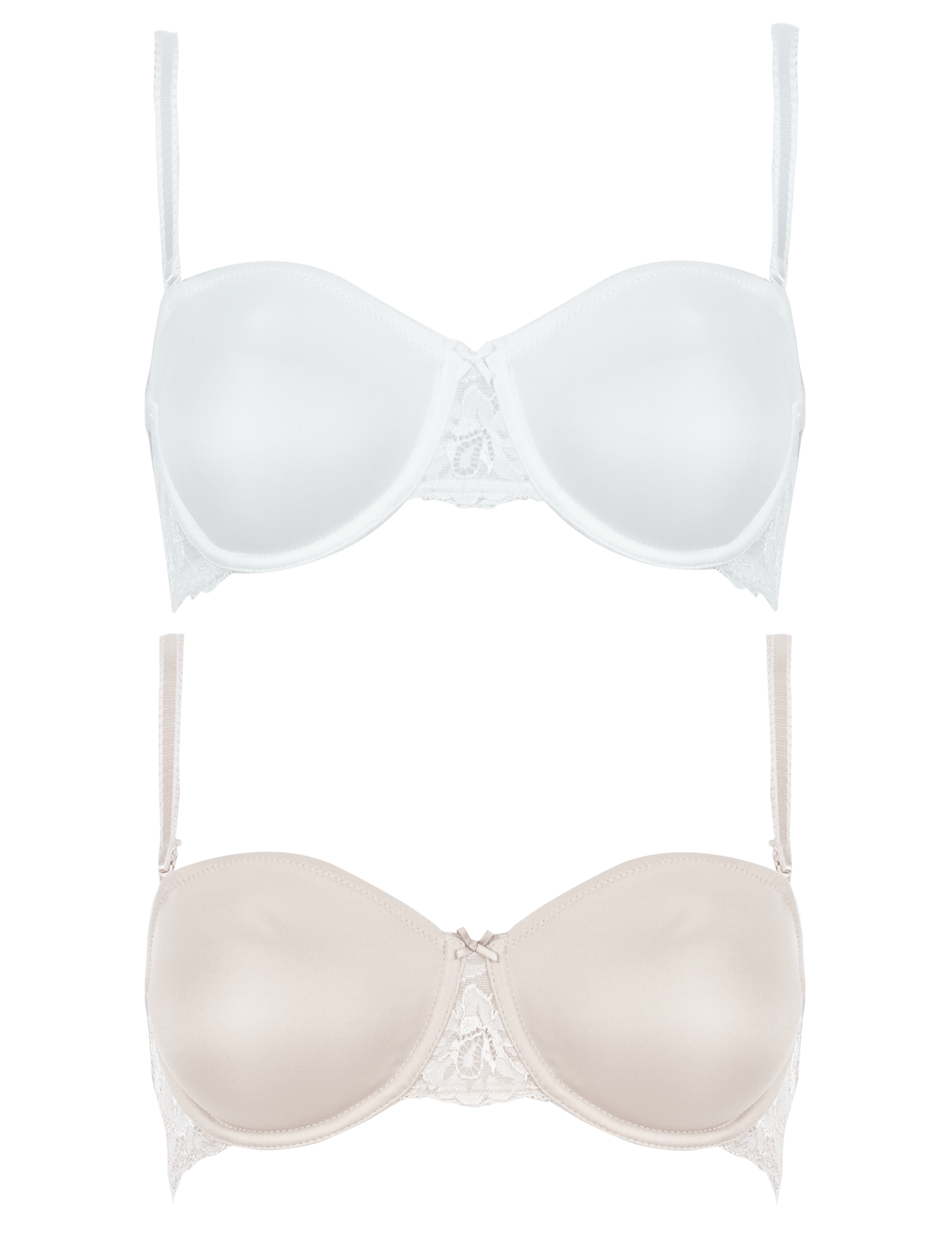 2 Pack Lace Wing Non-Padded Strapless Bras B-D 2 of 4