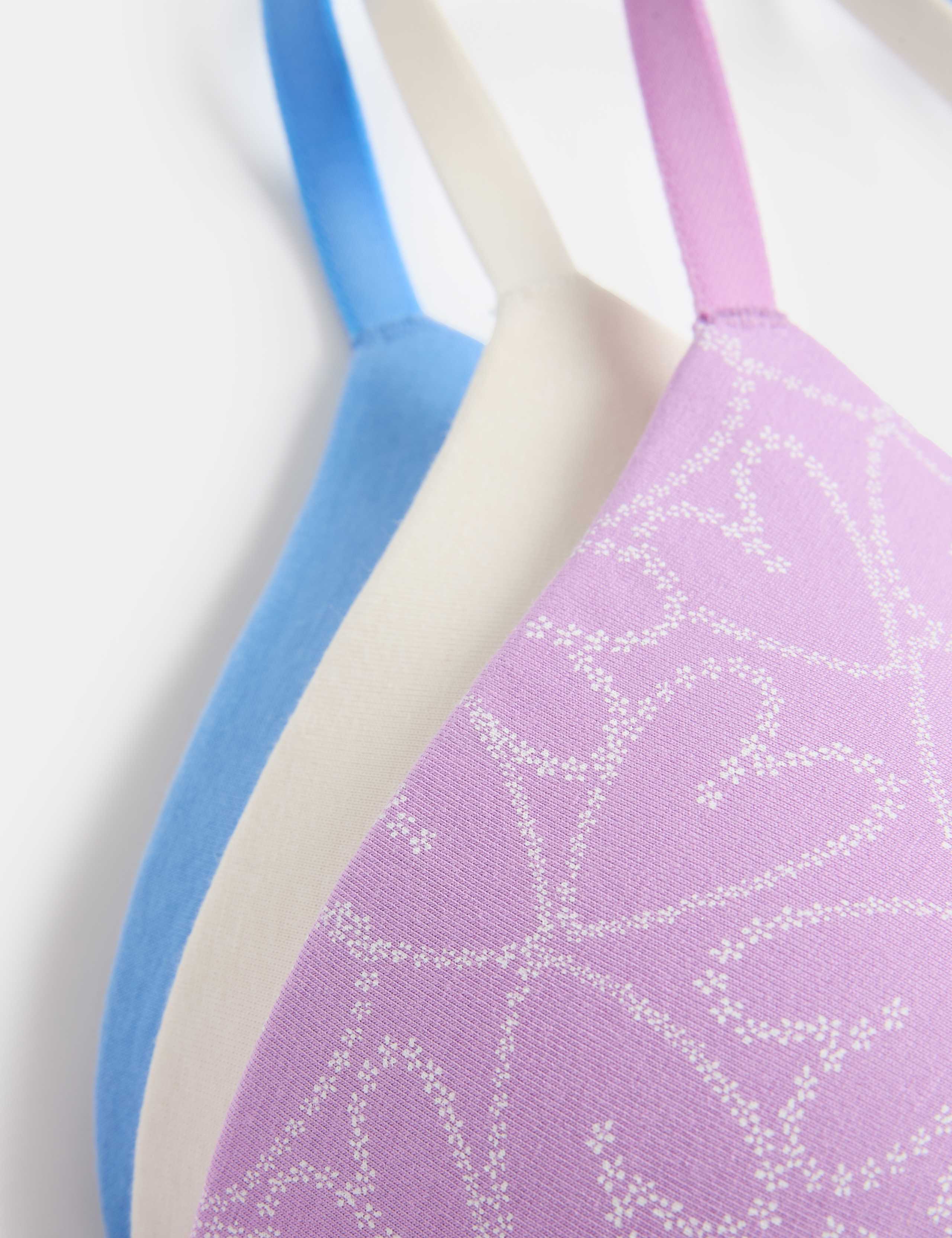 3pk Cotton Rich Non Wired T-Shirt Bras (A-E) 2 of 3
