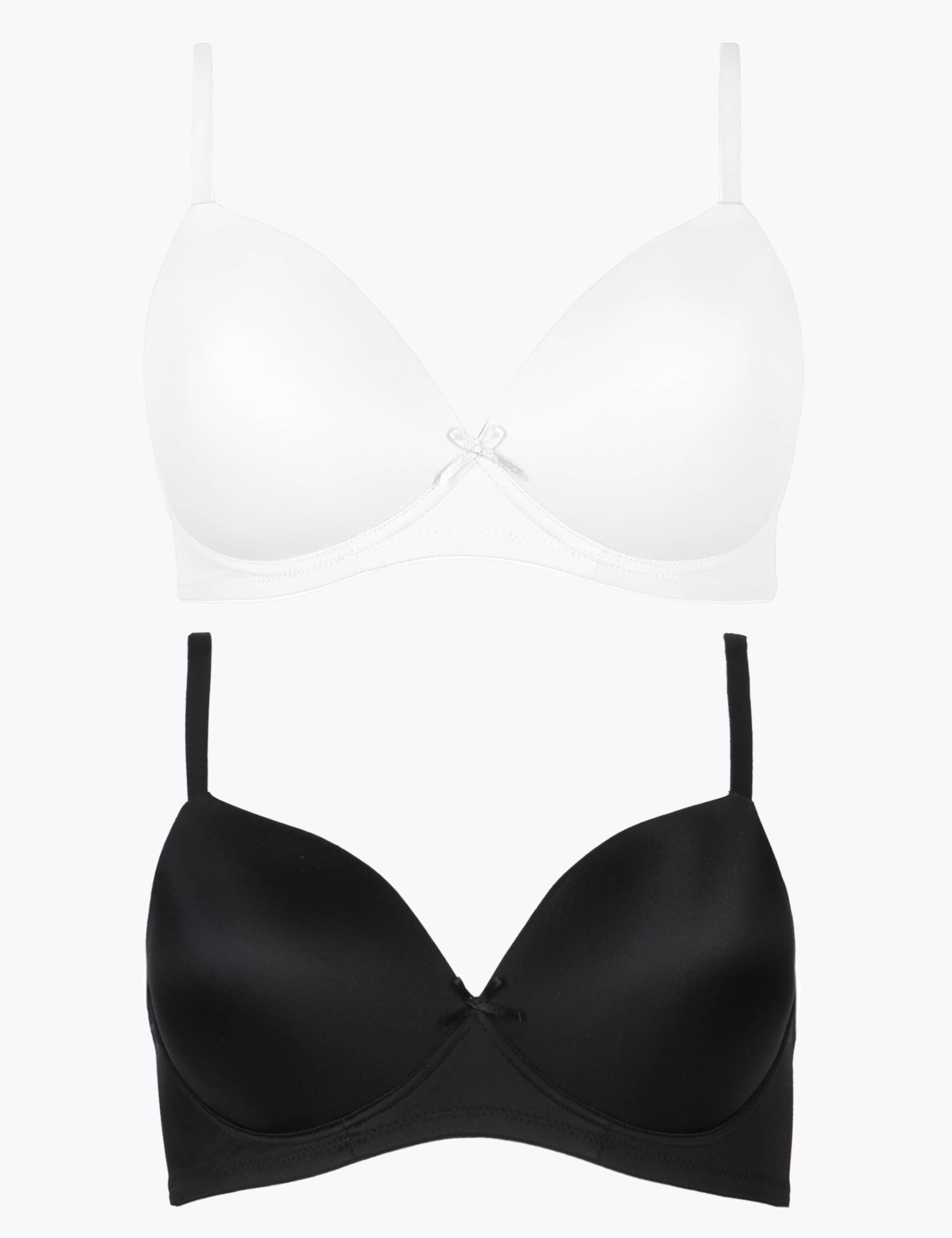 2 Pack Non-Wired Full Cup T-Shirt Bras AA-E 1 of 5