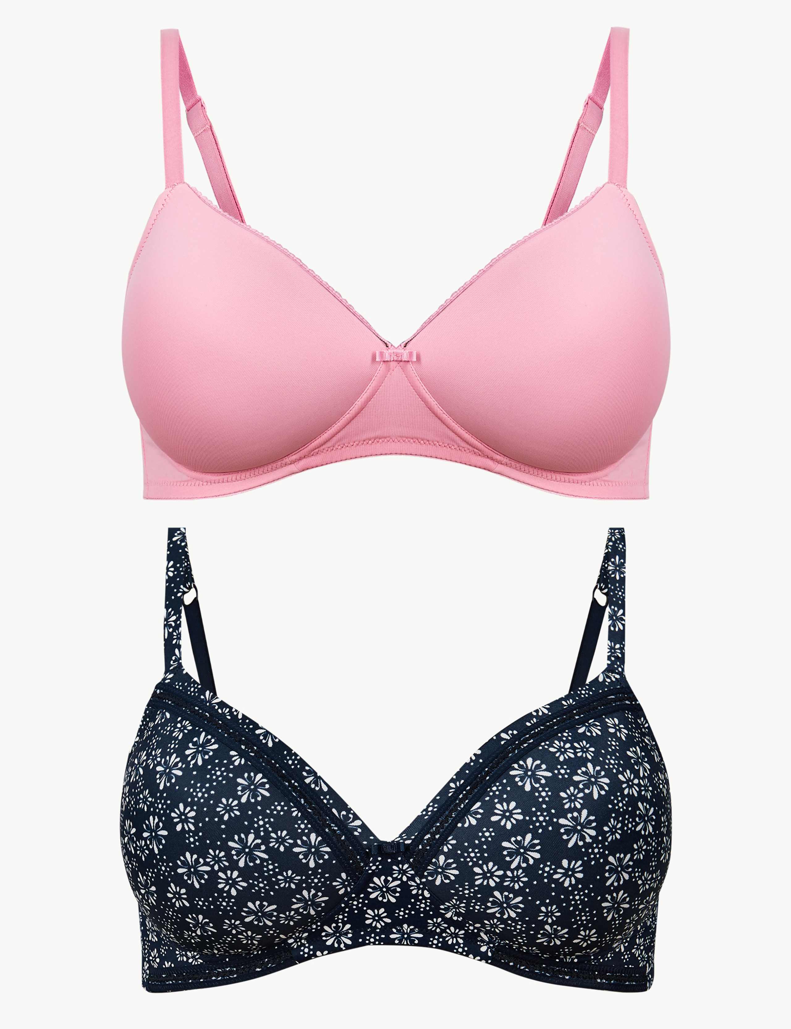 2 Pack Padded Full Cup Bras A-E 1 of 5