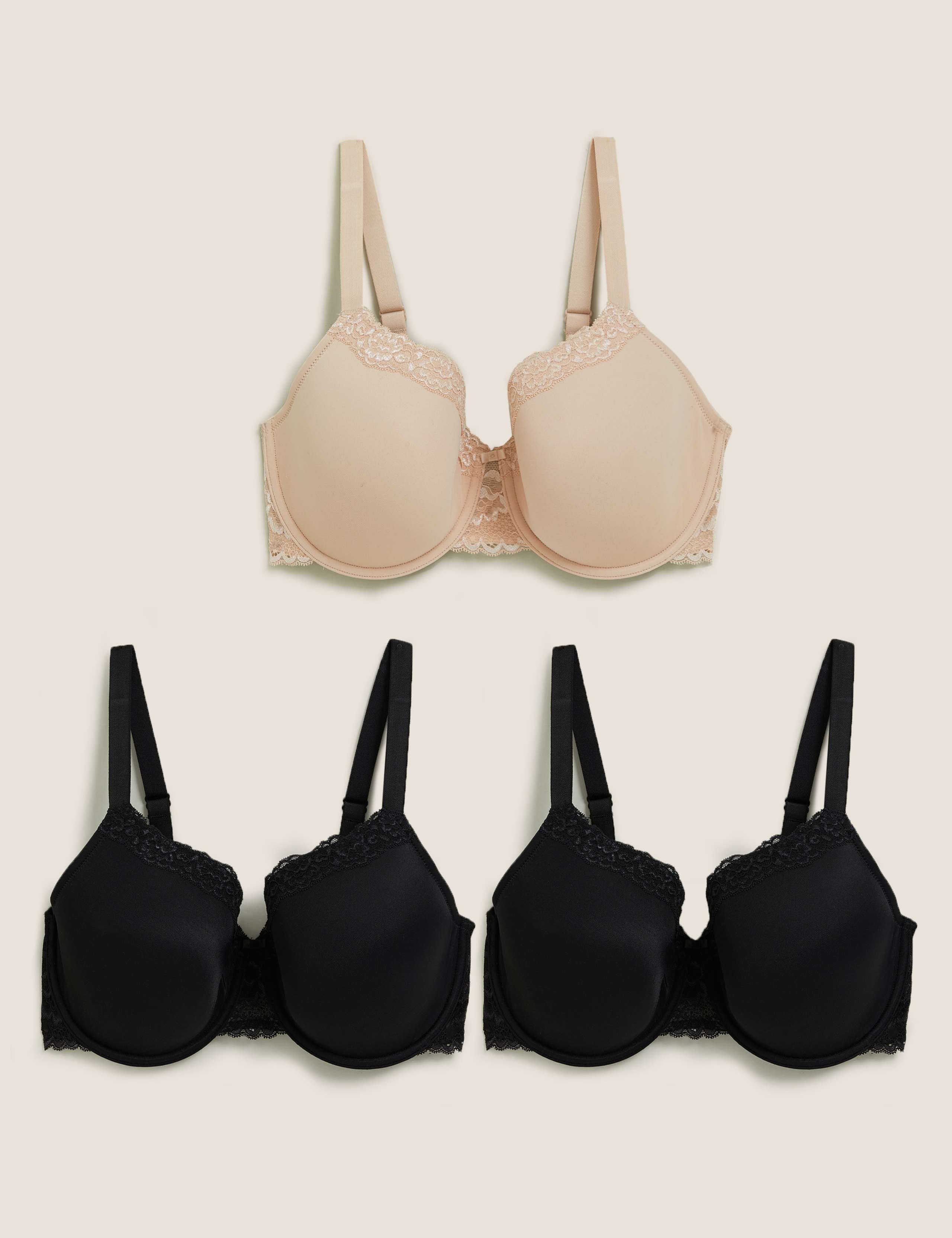 3 Pack Wired T-Shirt Bras F-H 1 of 1