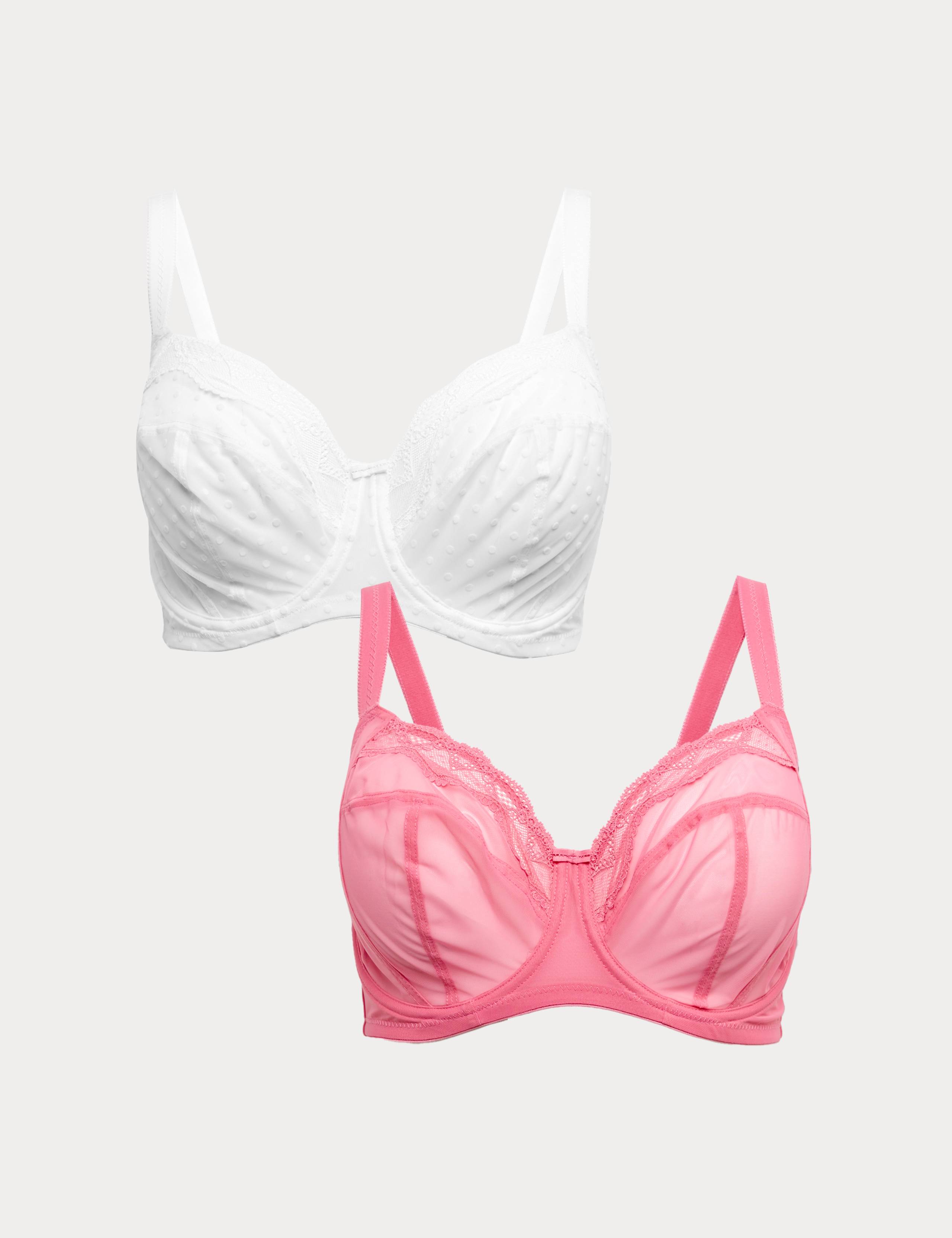 2 Pack Mesh Extra Support Bras (F-J) 1 of 3