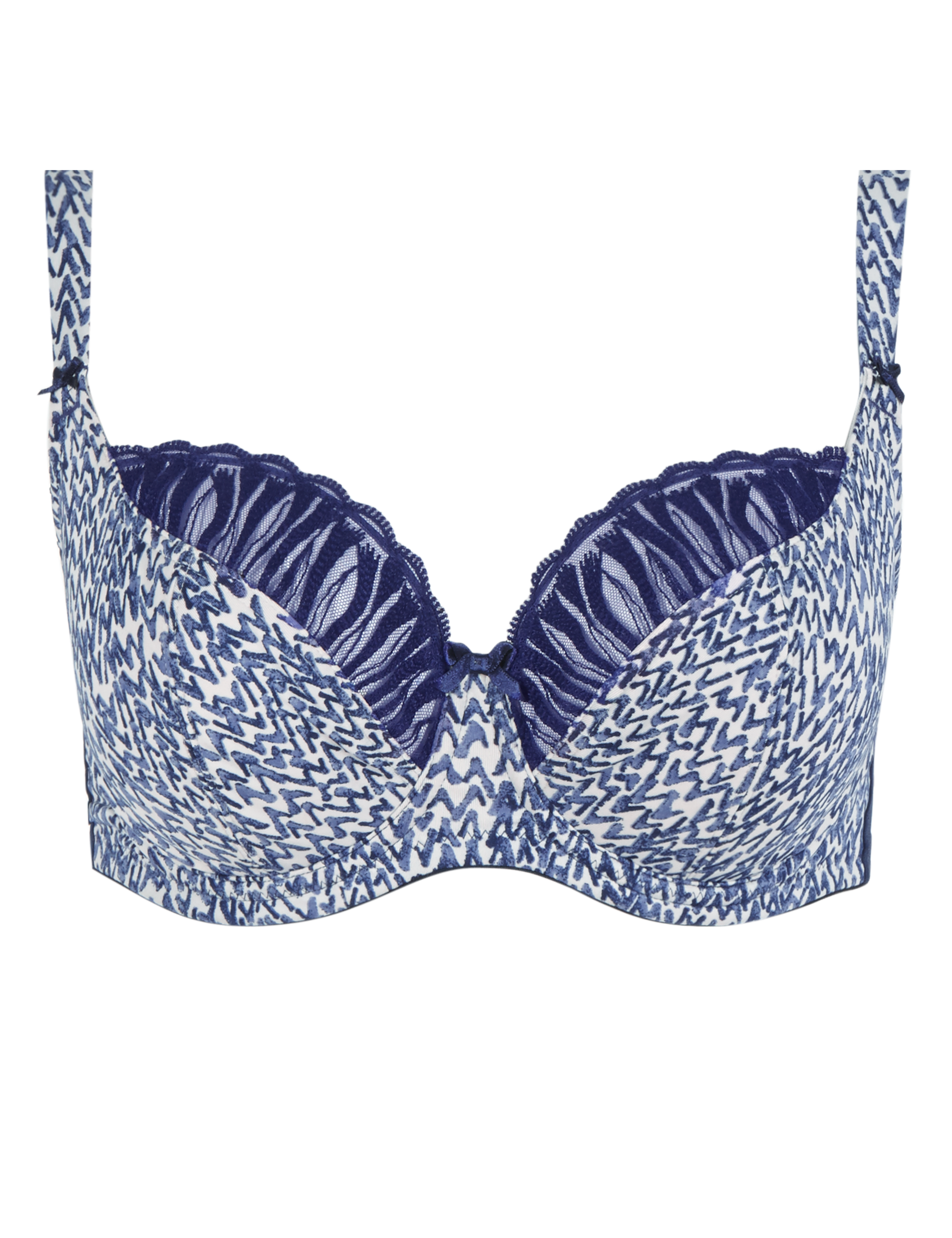 Tribal Print Non-Padded Balcony Bra DD-G 2 of 3