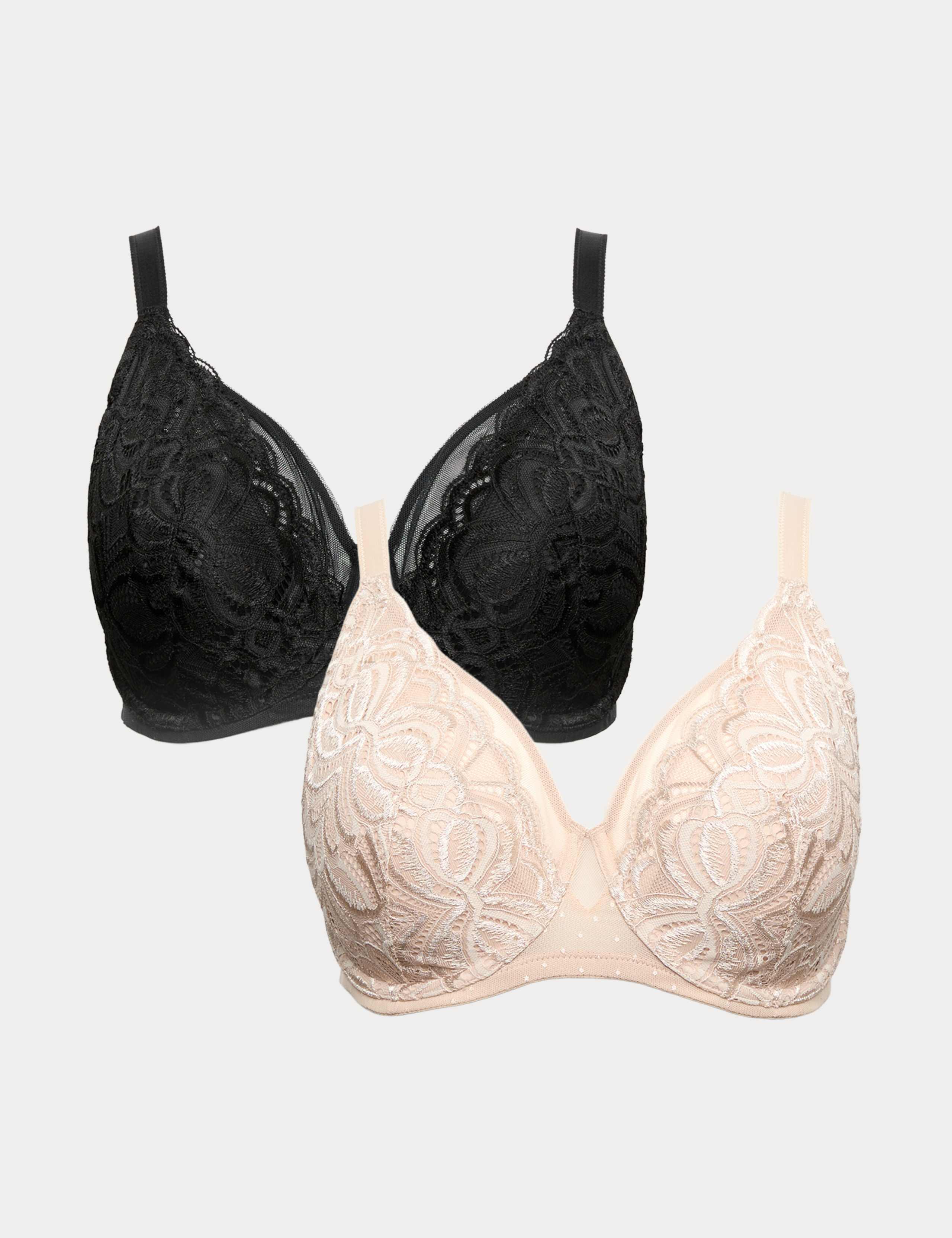 2 Pack Amelia Lace Natural Lift™ Full Cup Bras F-H 1 of 6