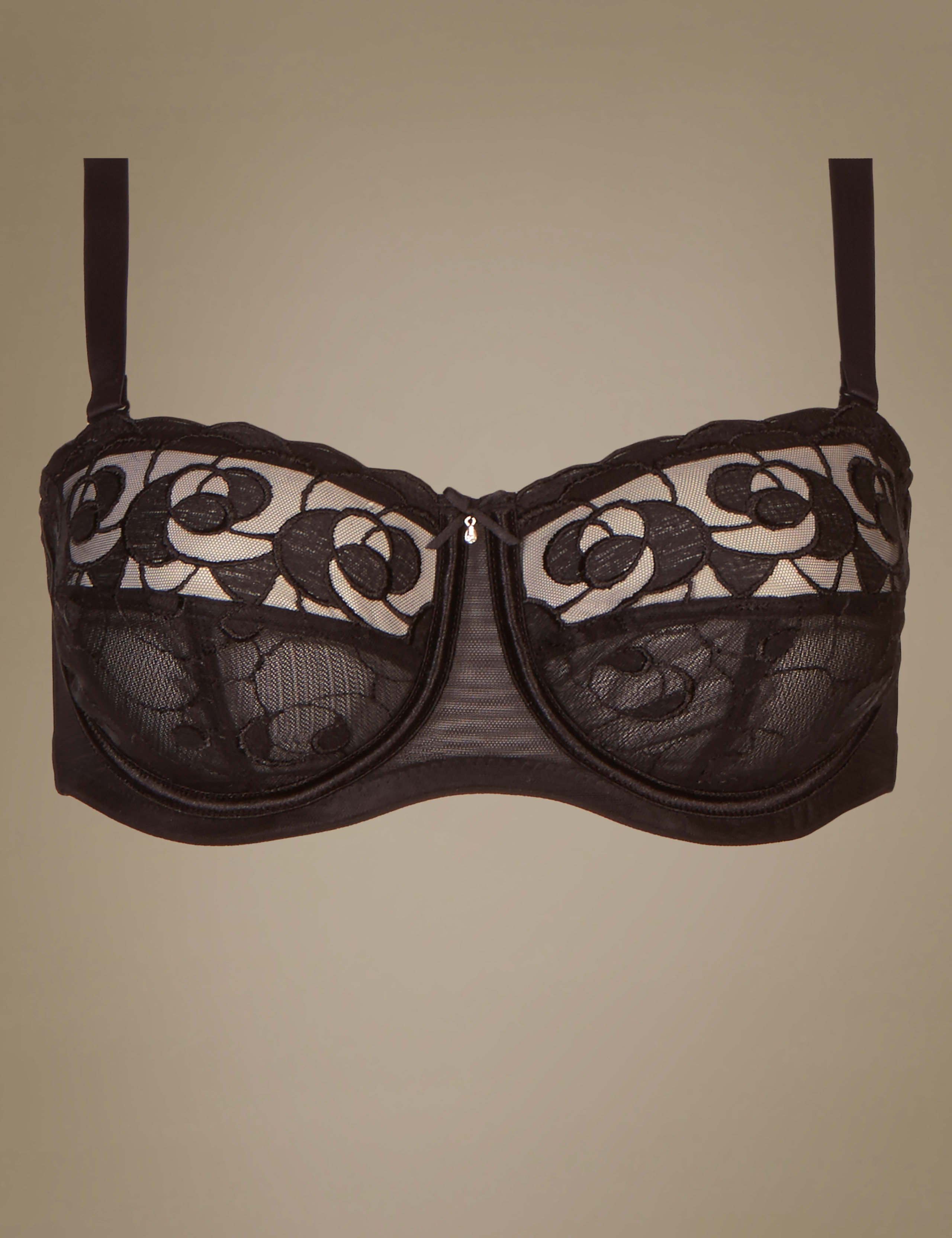 Luxury Embroidered Non-Padded Underwired Strapless Bra DD-G 2 of 8